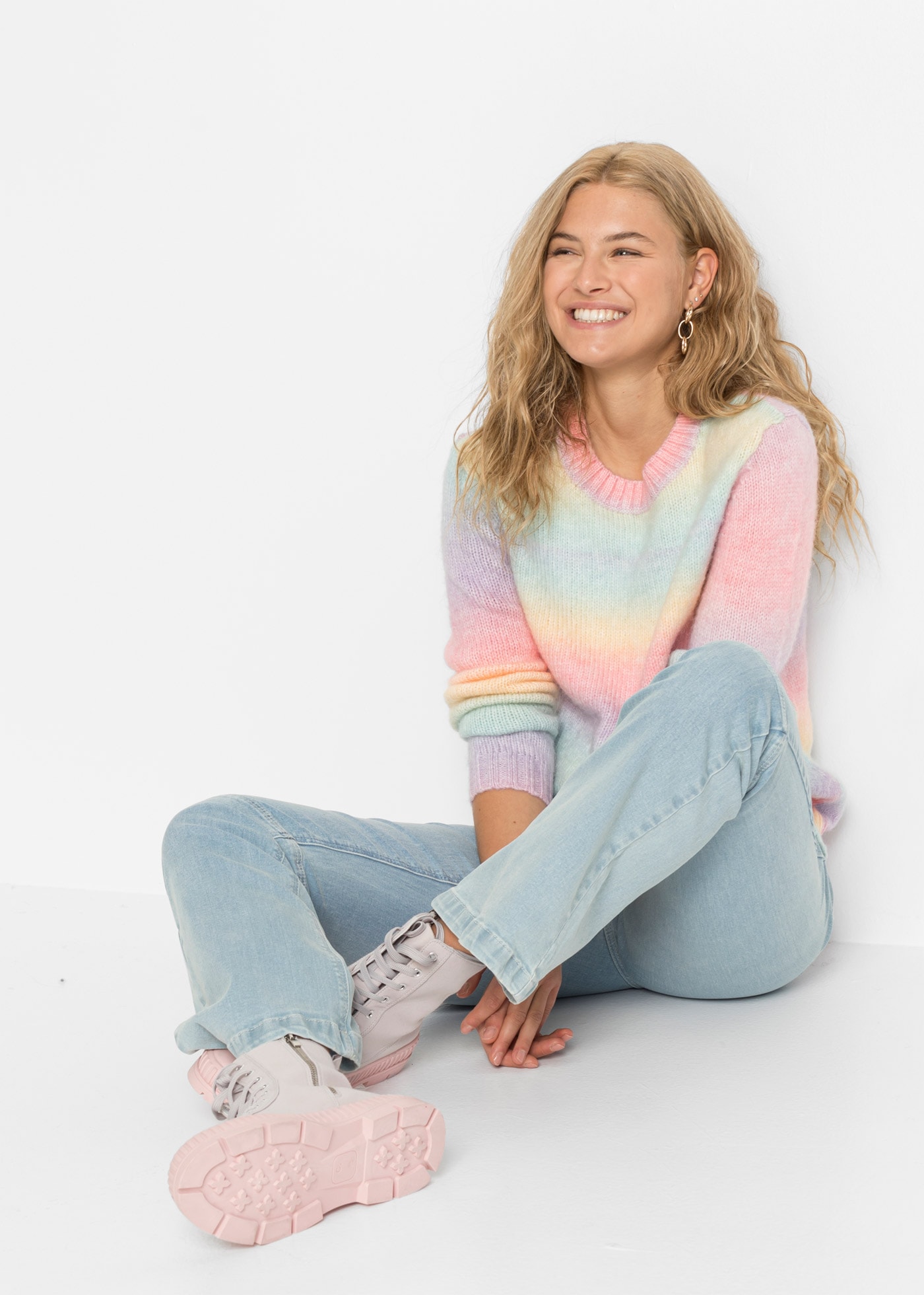 bonprix Strickpullover »Grobstrick-Pullover aus weichem Woll-Mix«, Grobstrick-Pullover aus weichem Woll-Mix
