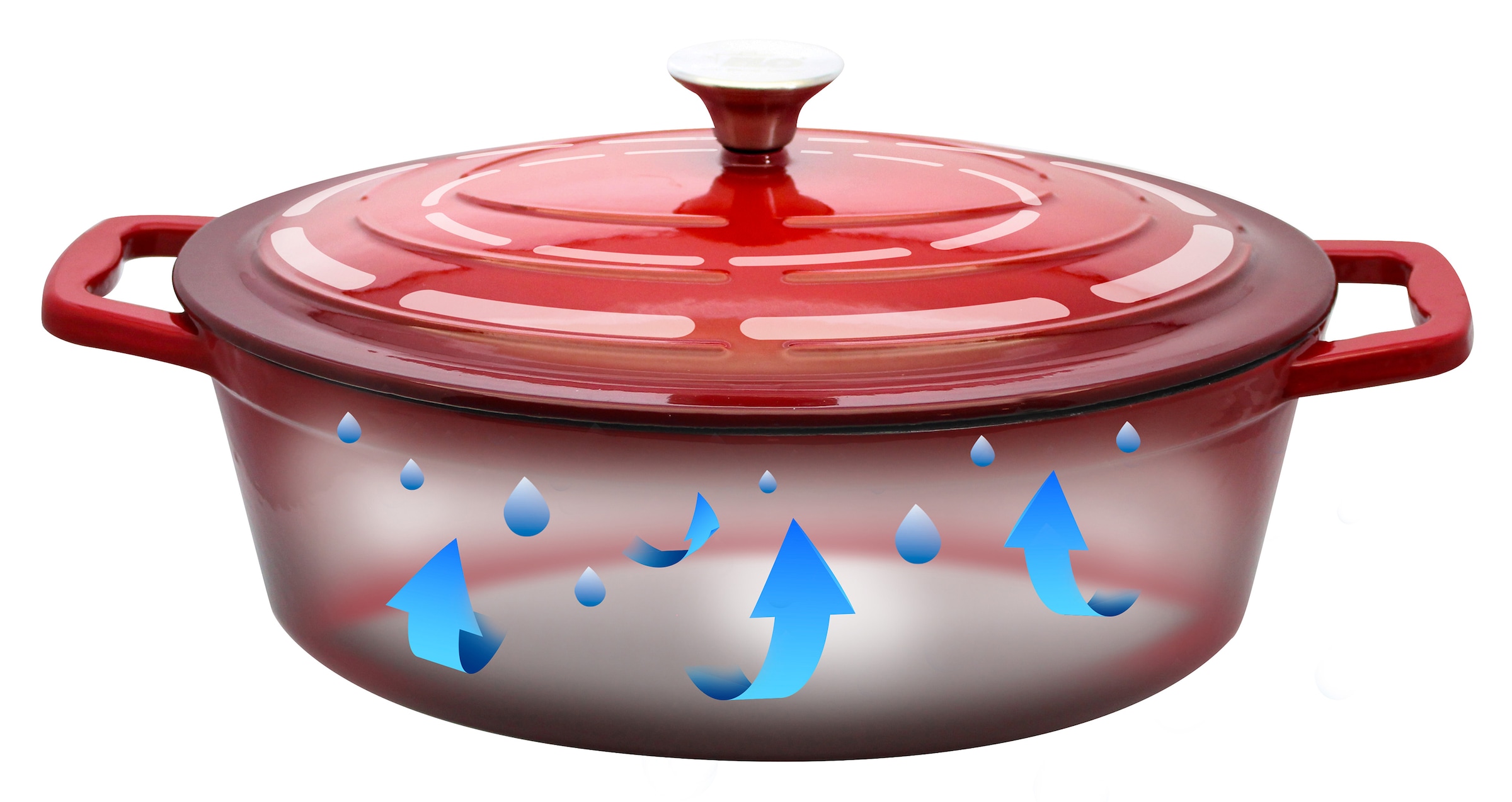 Elo Rôtissoire »Kirschrot Gusseisen Topf 33 cm« Topf inkl. Deckel, 2 cuis tlg.