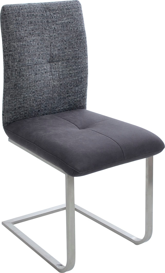 K+W Komfort & Wohnen Chaise cantilever »Giacomo II« (Ensemble) 2 cuisavec poignée métal au dos, assise et dossier matelassés en mélange de matériaux