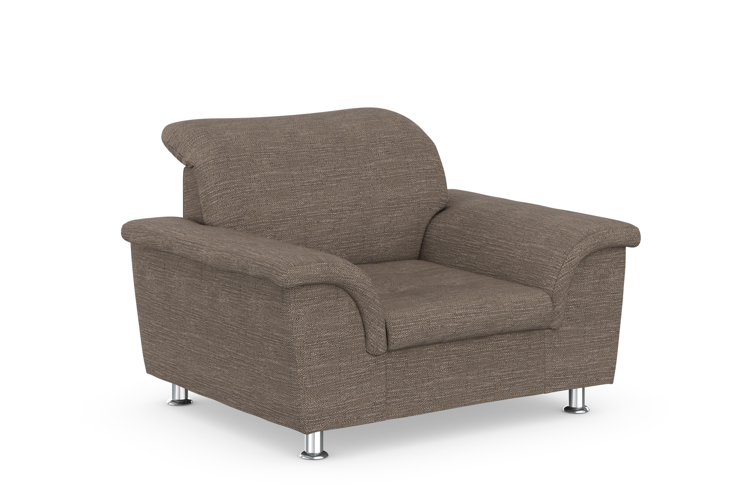 DOMO collection Fauteuil »FRANZI zeitlos & elegant, moderne Sitzheftung« option avec réglage de la tête, accoudoirs confortables, pieds chromés