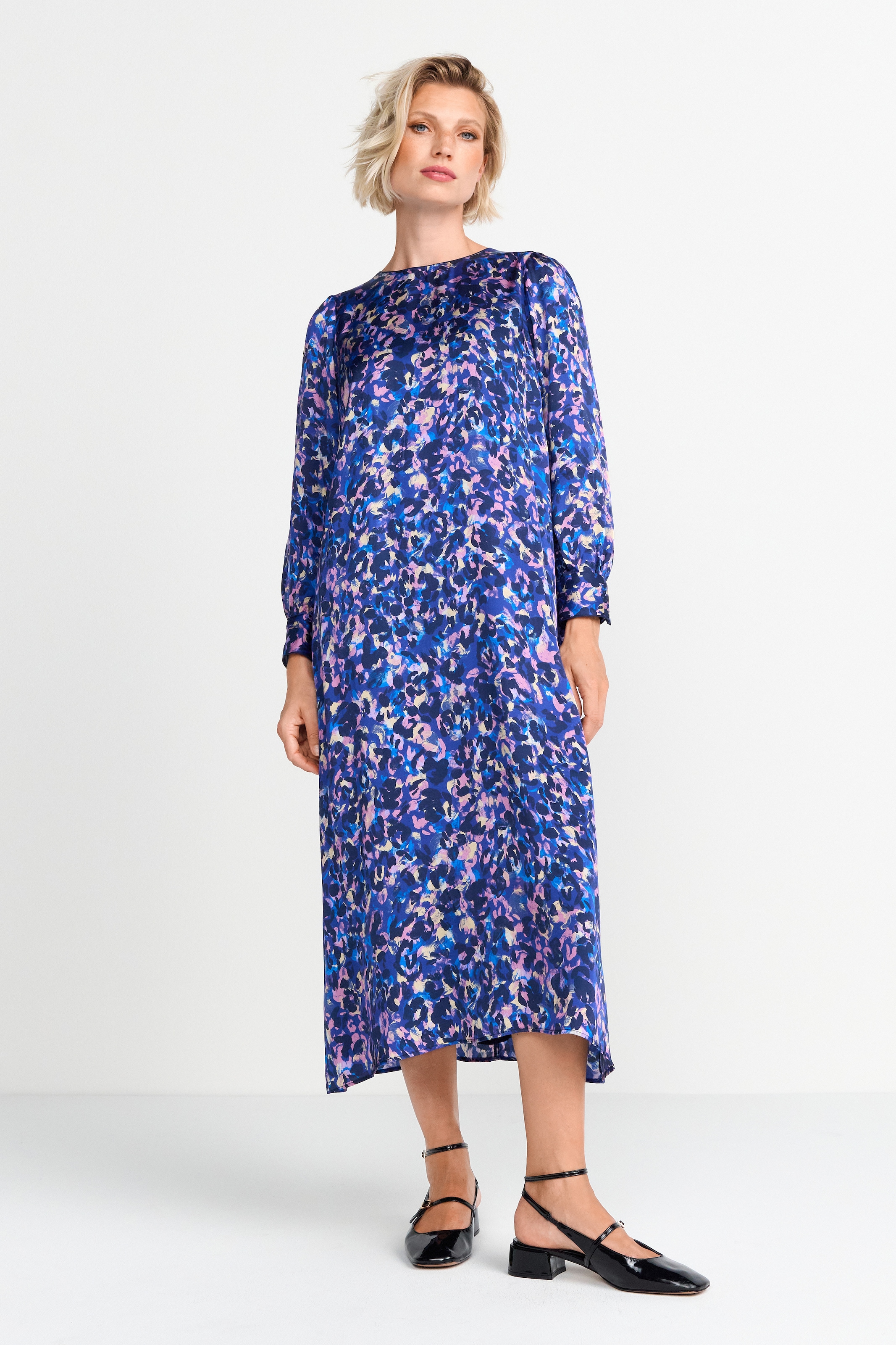 RICHROYAL Robe midi mit künstlerischem Colour-Leo-Print