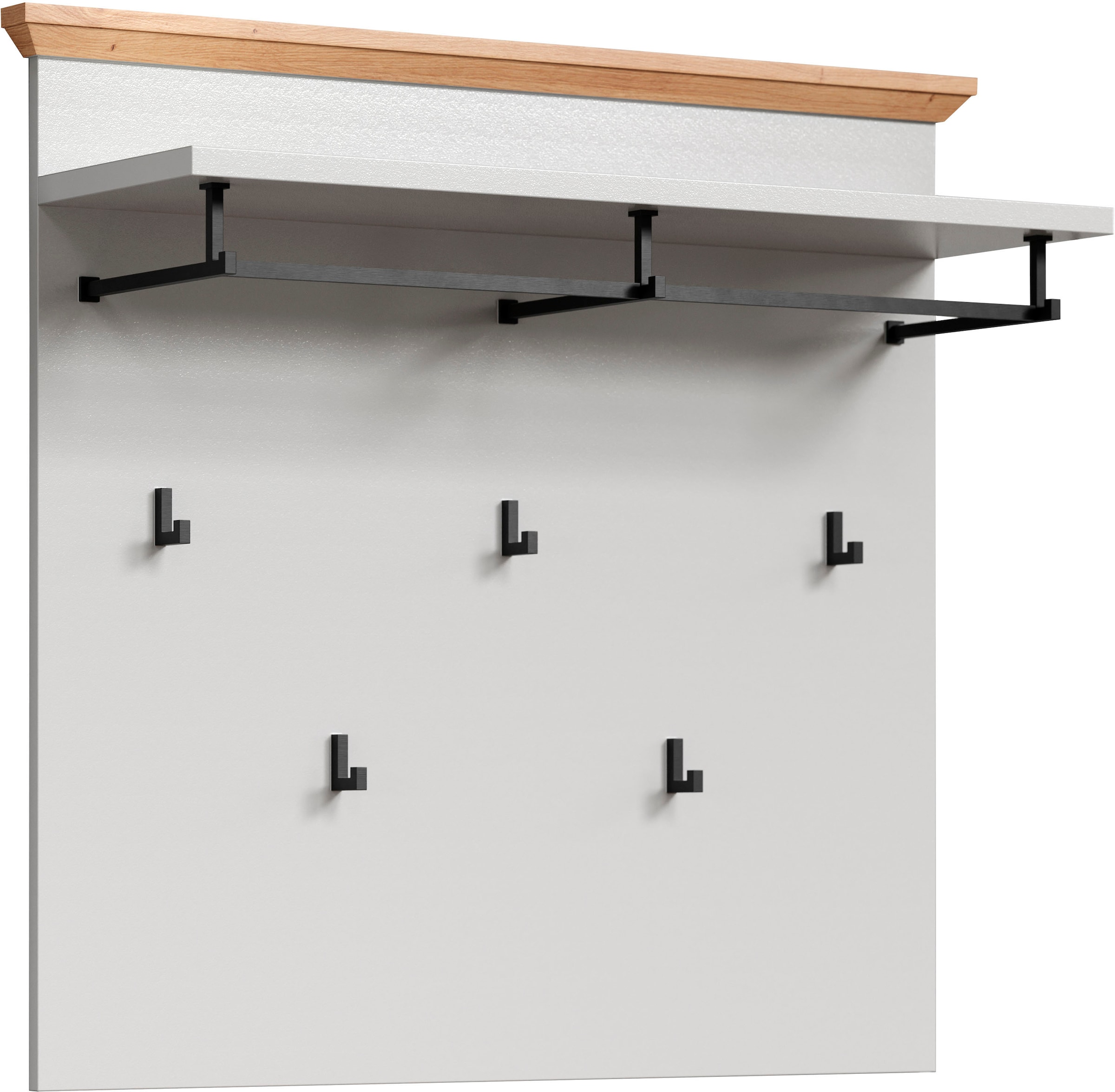 Home affaire Panneau de vestiaire »Herzwill« 1 cuis tlg. Wandpaneel, Masse B/H/T ca.: 91/49/41 cm in hellgrau und Eiche NB