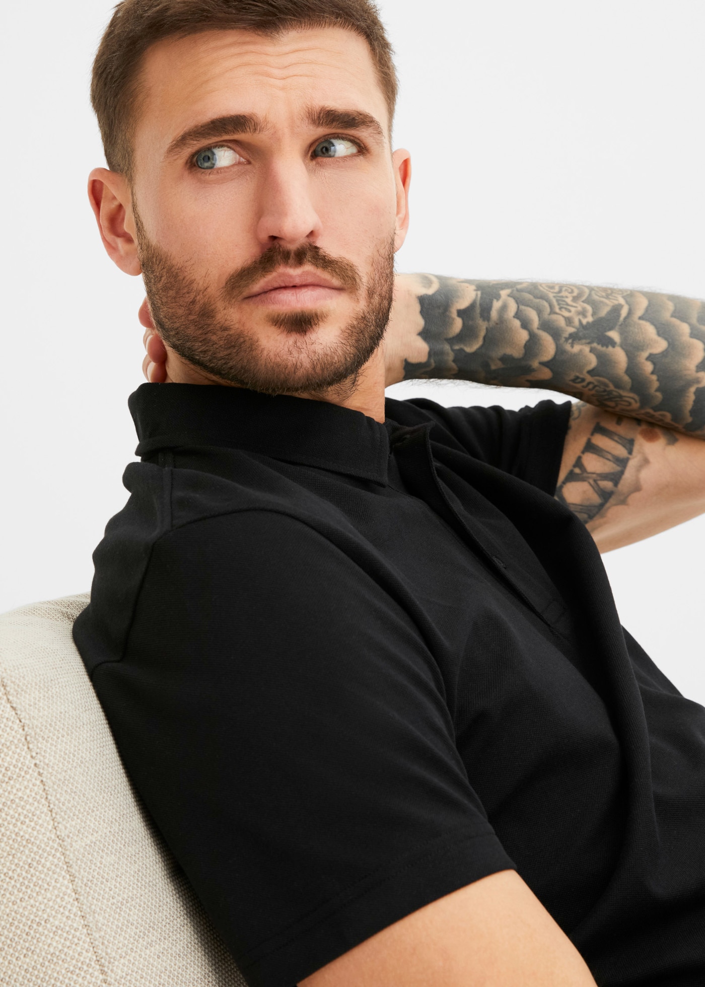 bonprix Polo forme basique, mélange de coton, col