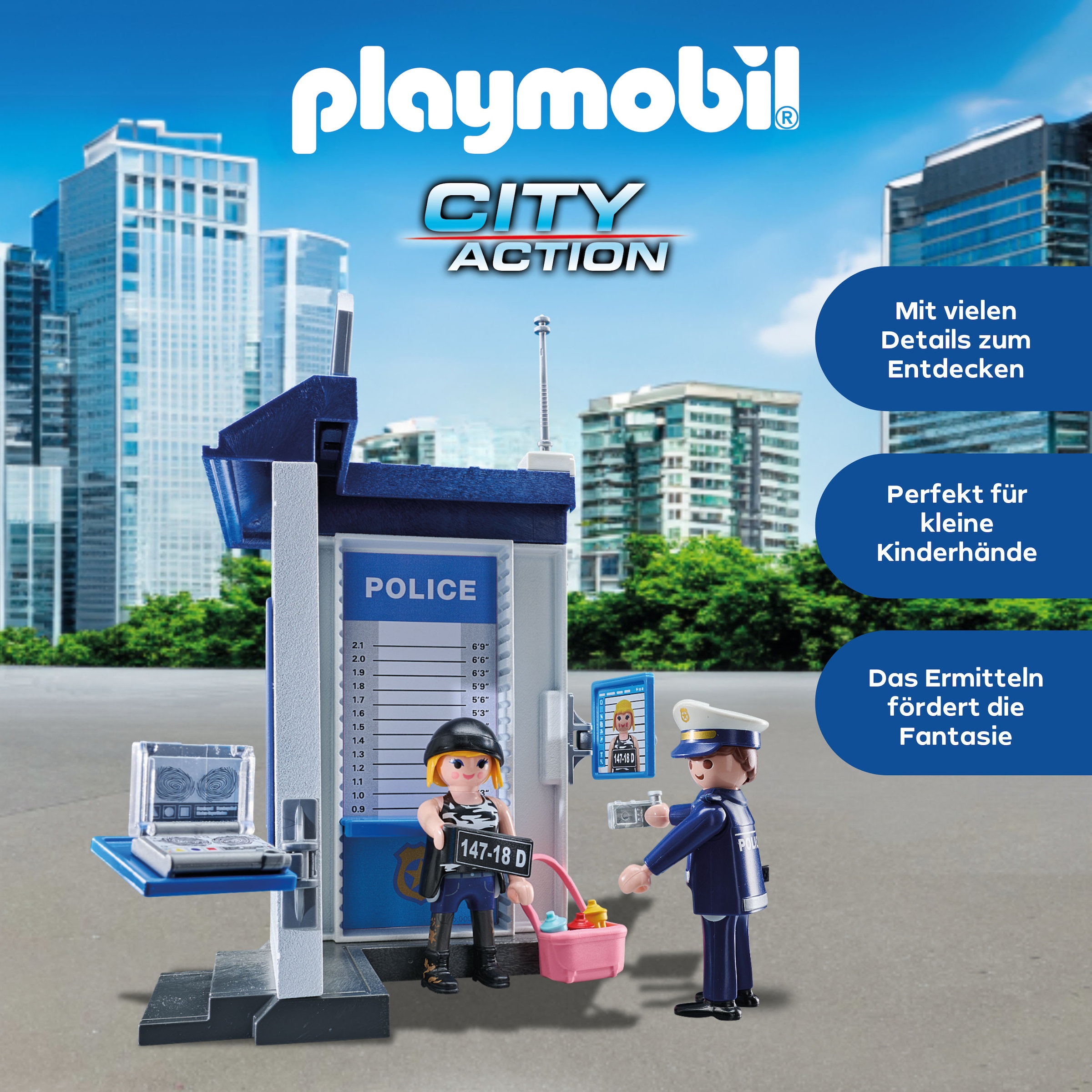 Playmobil® Konstruktions-Spielset »Polizei Ermittlungszimmer (71733), Playmobil Action Heroes« Made in Europe