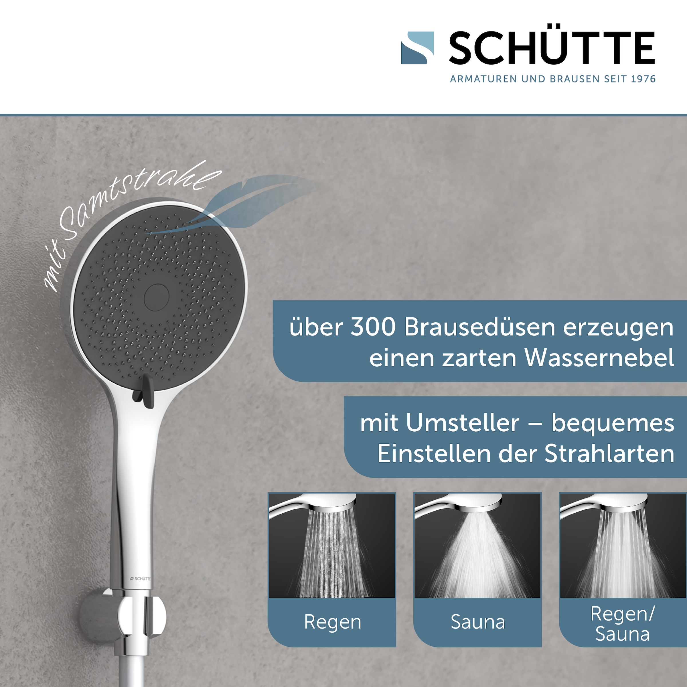 Schütte Handbrause »CAPRI« Duschbrause, 3-fach verstellbar, Antikalk, wassersparend