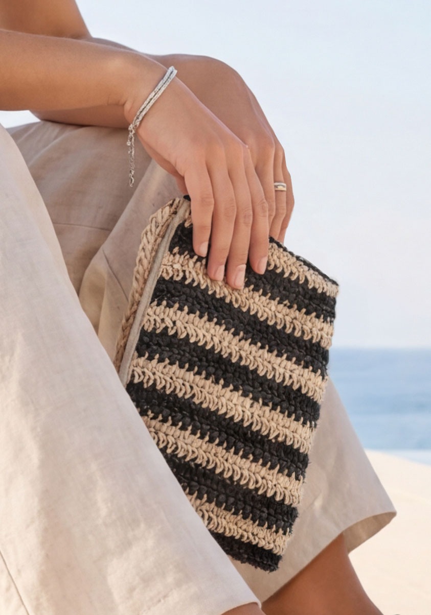Vivance Pochette Pochette de soirée, mini sac, sac à main, sac de plage, sac en paille