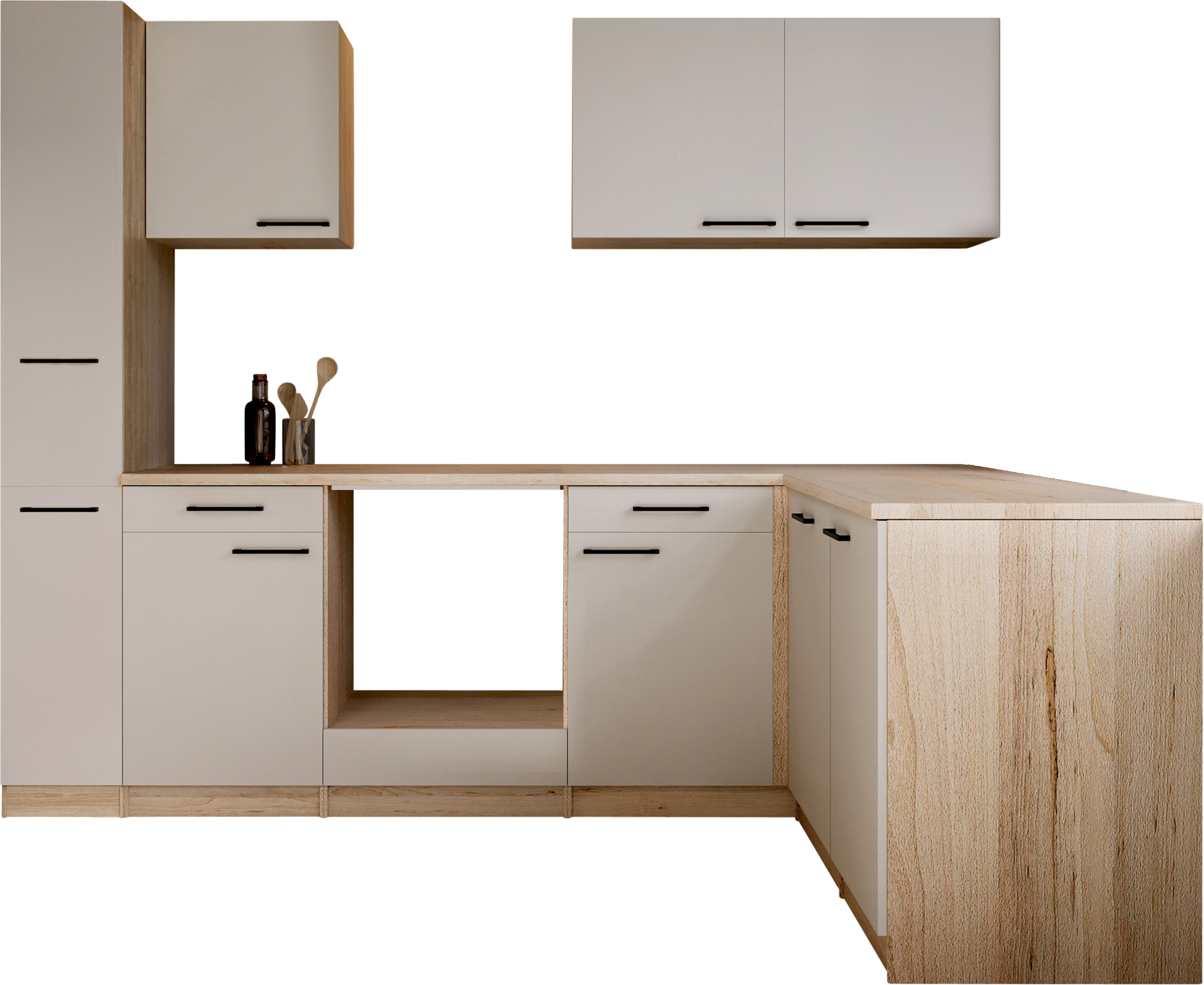 RESPEKTA Cuisine d'angle »Merle« démonté, au choix avec appareils électriques, fonction Soft Close, largeur 250 cm