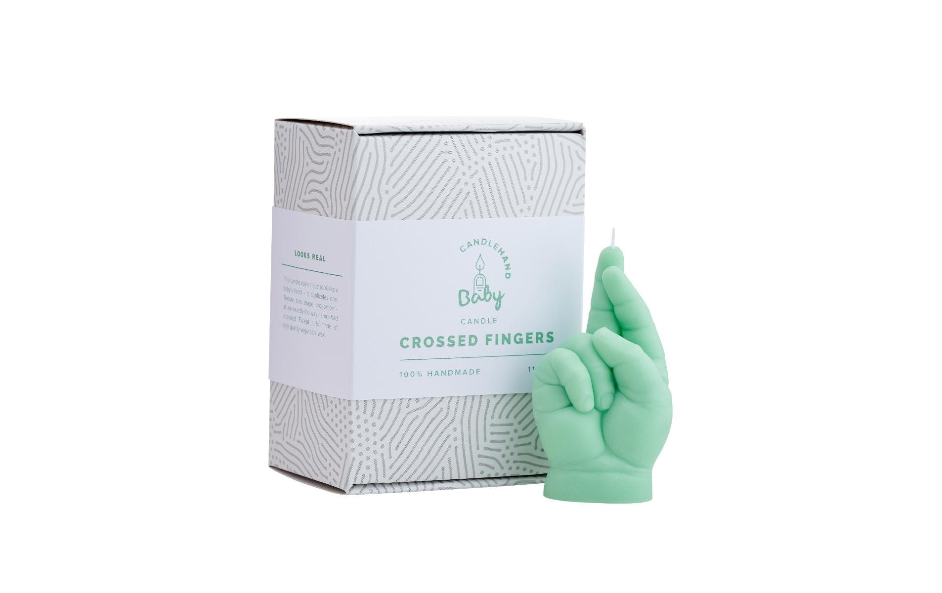   Bougie moulée »Mandatus Candle Hand Baby Crossed Fingers«