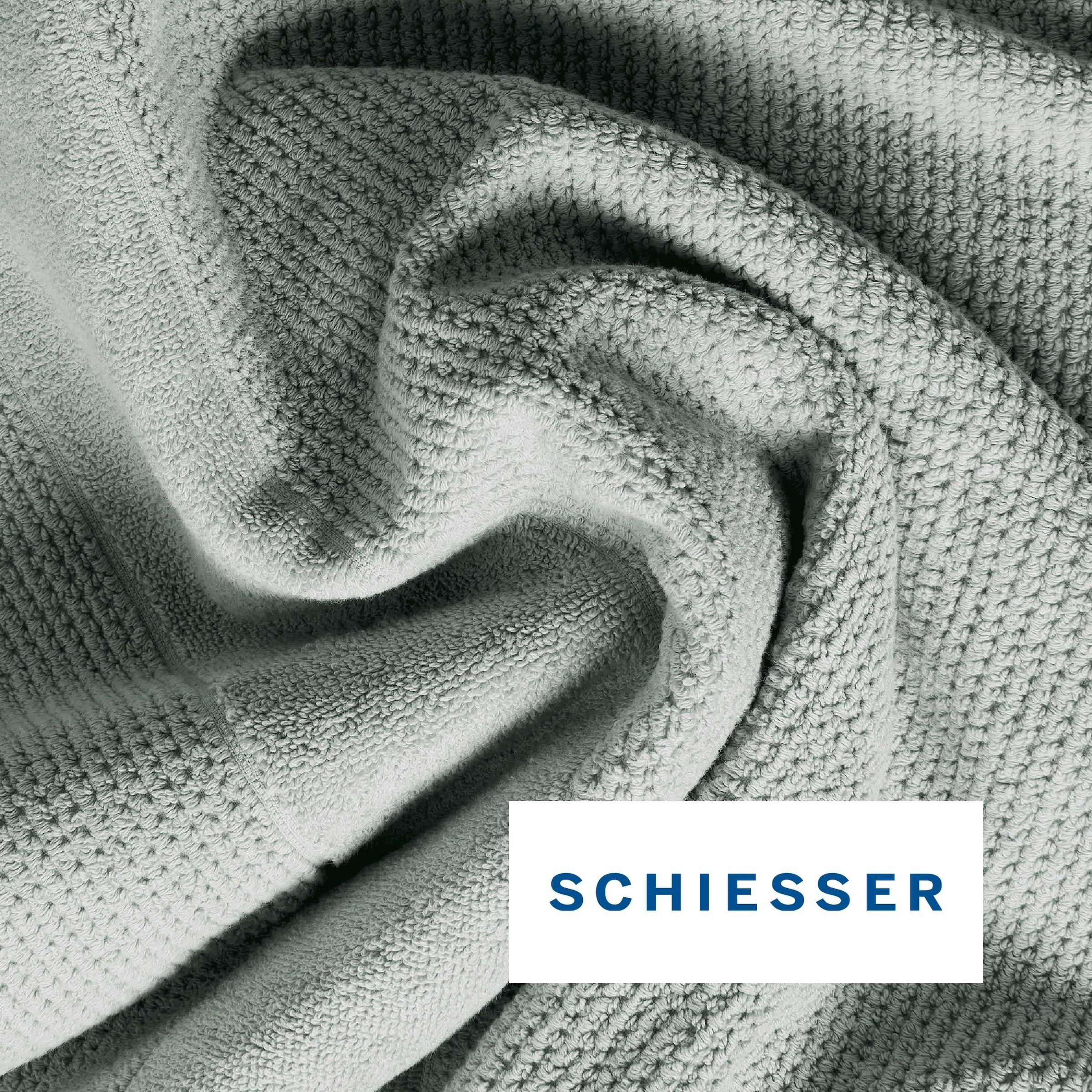 Schiesser Serviettes de douche »Turin aus 100% Baumwolle in dezenter Reiskornoptik« MADE IN GREEN by OEKO-TEX®