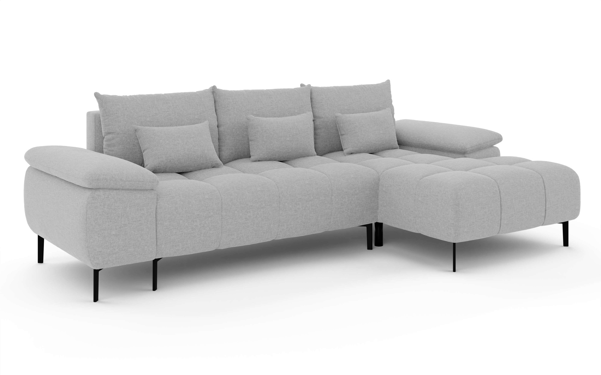 INOSIGN Canapé d'angle »DROMARA Schlafsofa mit Bettkasten, Masse: B/T/H 277/141/91 cm« L-Form mit Recamiere rechts/links bestellbar, Wellenunterfederung