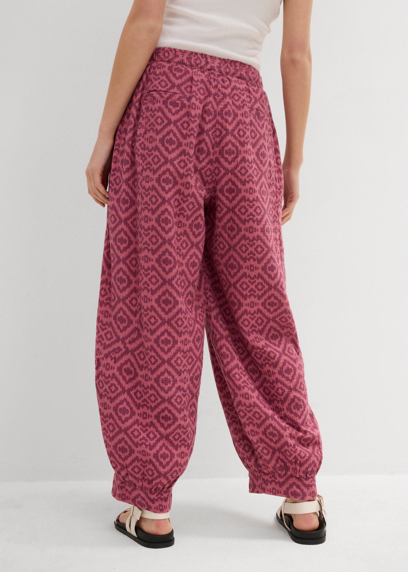 bonprix Pantalon bouffant  Coupe ample, jambe large, en coton pur
