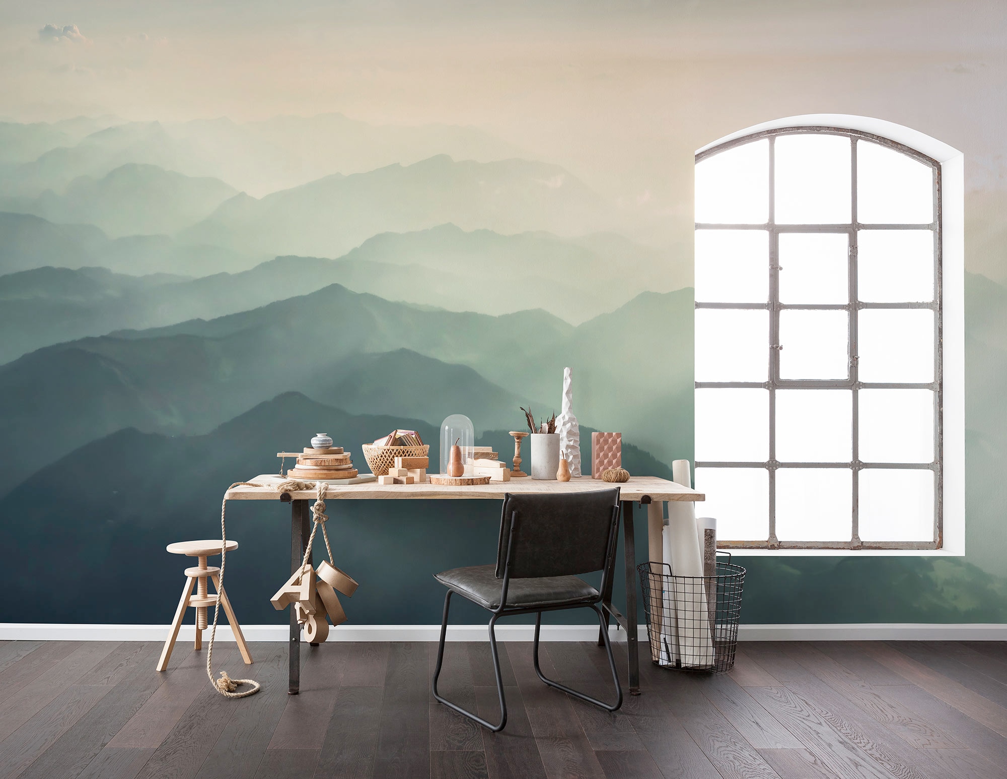 Komar Papier peint photo »Digitaldruck Vlies -  Hazy Hills - Grösse 400 x 250 cm« floral | floral | imprimé | tropical | à motifs lisse Wohnzimmer, Schlafzimmer