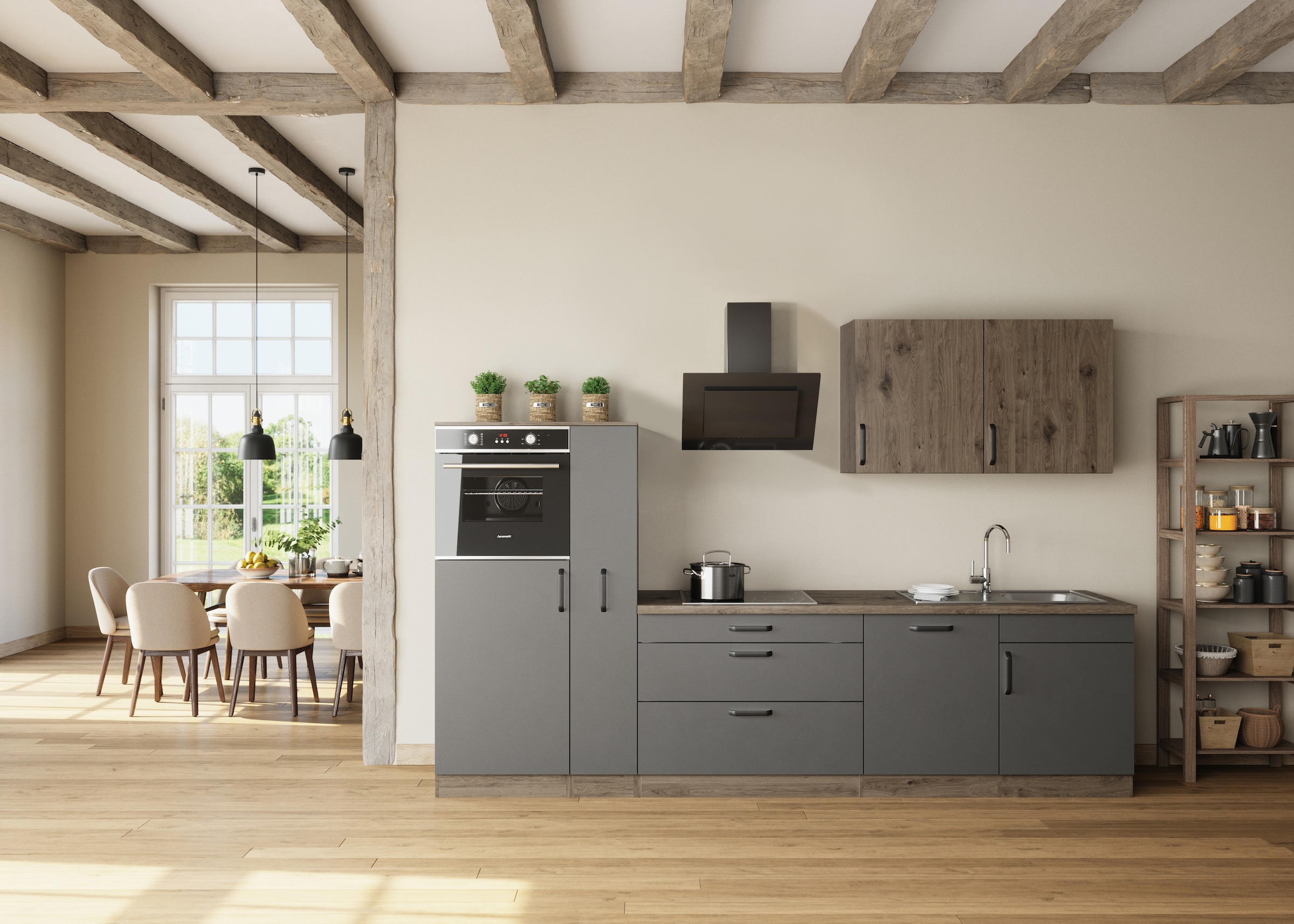 wiho Küchen Küchenzeile »Elba, TOPSELLER« wahlweise mit Hanseatic E-Geräten, Breite 310 cm