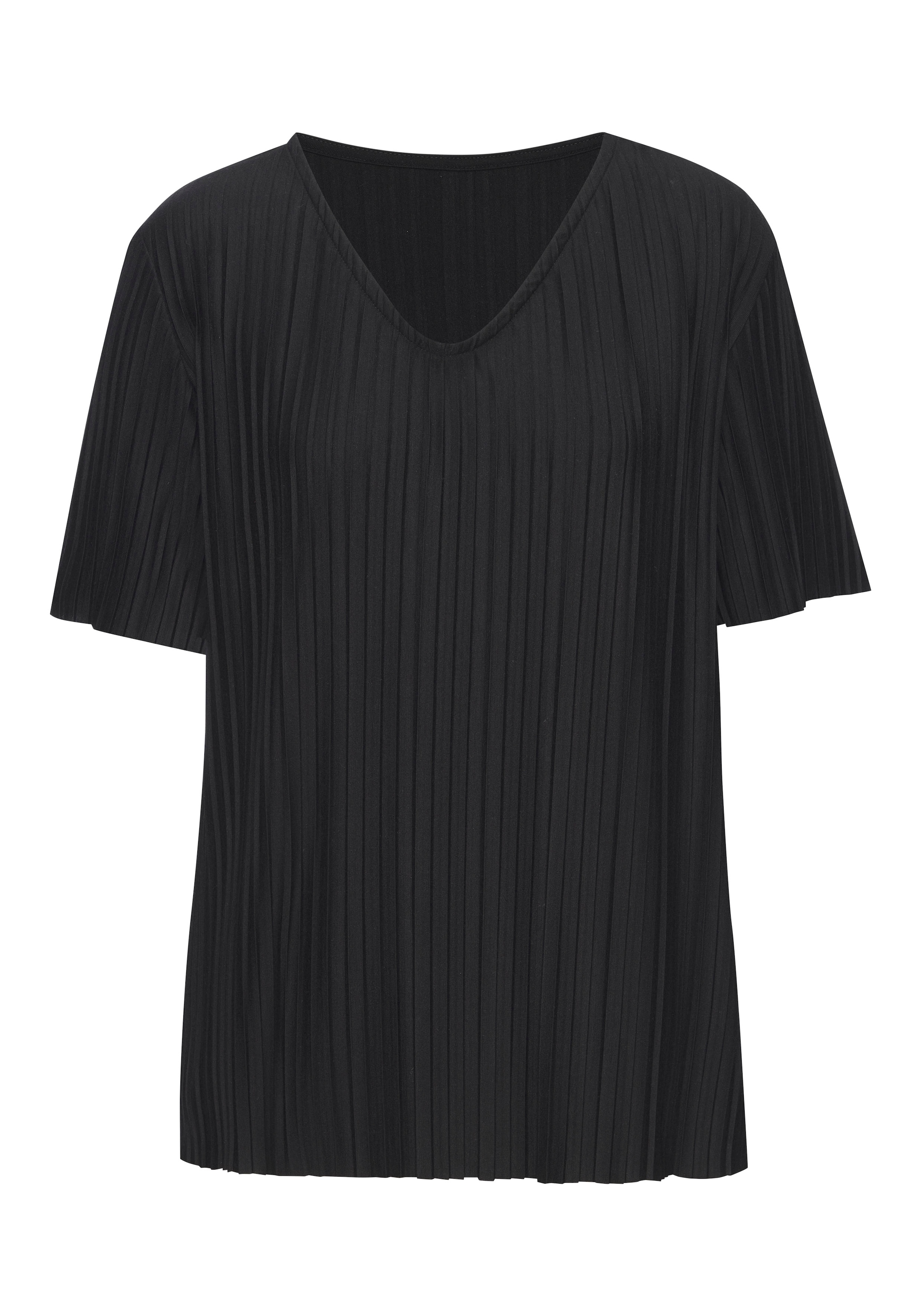 LASCANA T-shirt plissé Angenehme Viskose-Mischqualität