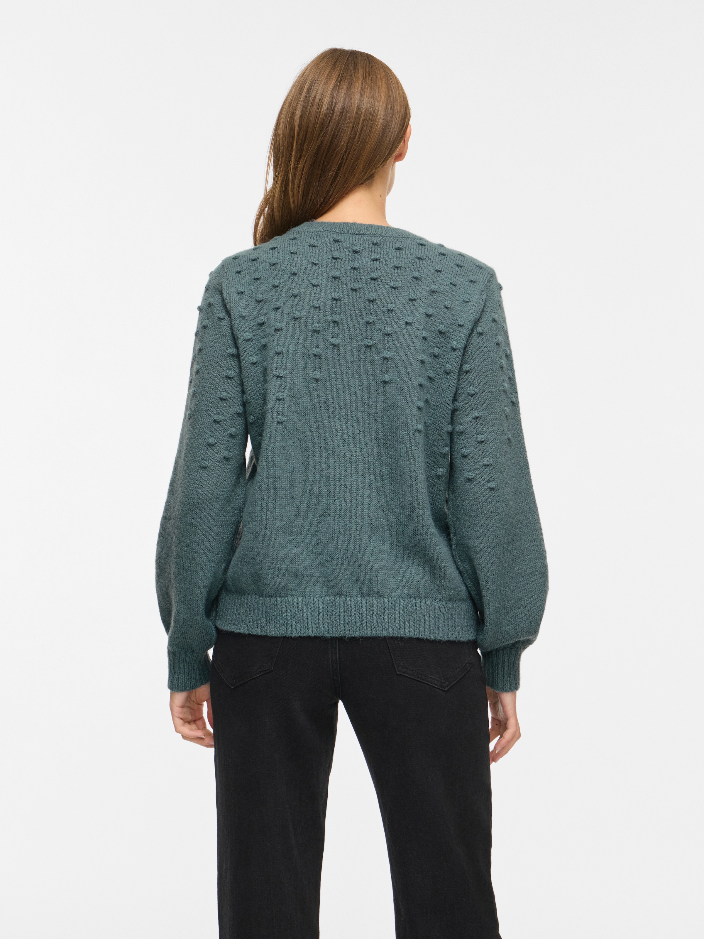 Vila Pull à col rond »VITULI O-NECK L/S DOT KNIT TOP-NOOS« fibre synthétique, coupe normale