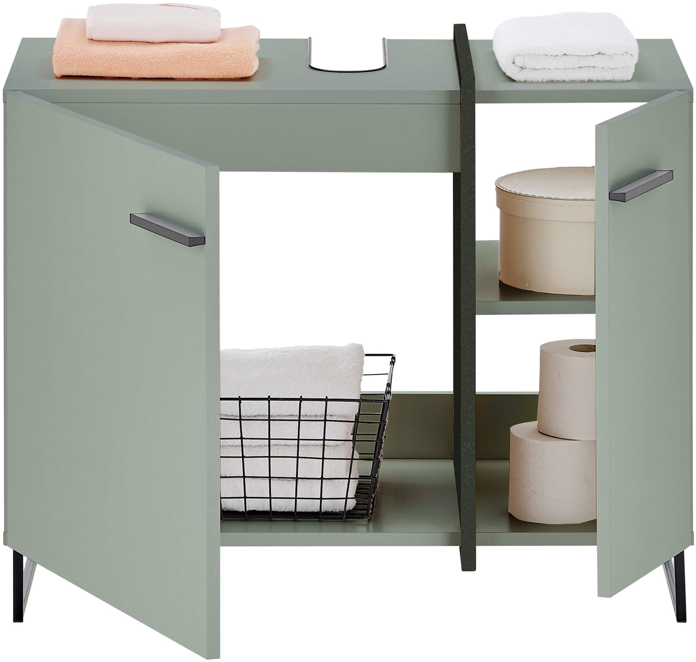 BASIC by Balculina Waschbeckenunterschrank »Palermo, BxHxT 80x64x41 cm« 1 Stk. tlg. Breite 80cm, Softclose, Metallfüsse