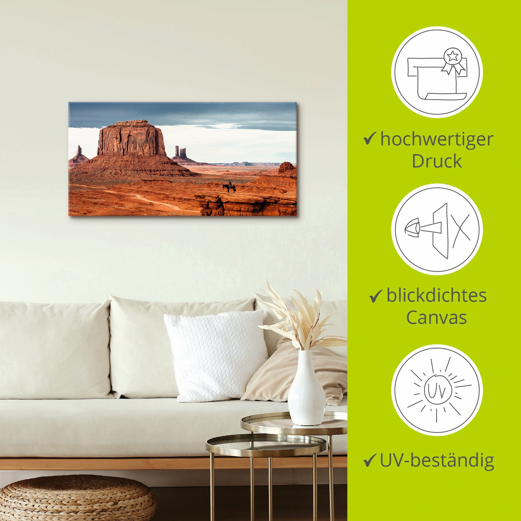 Artland Tableau sur toile »Colorado - Utah Monument Valley« 1 cuis tlg. auf Holzrahmen gespannt