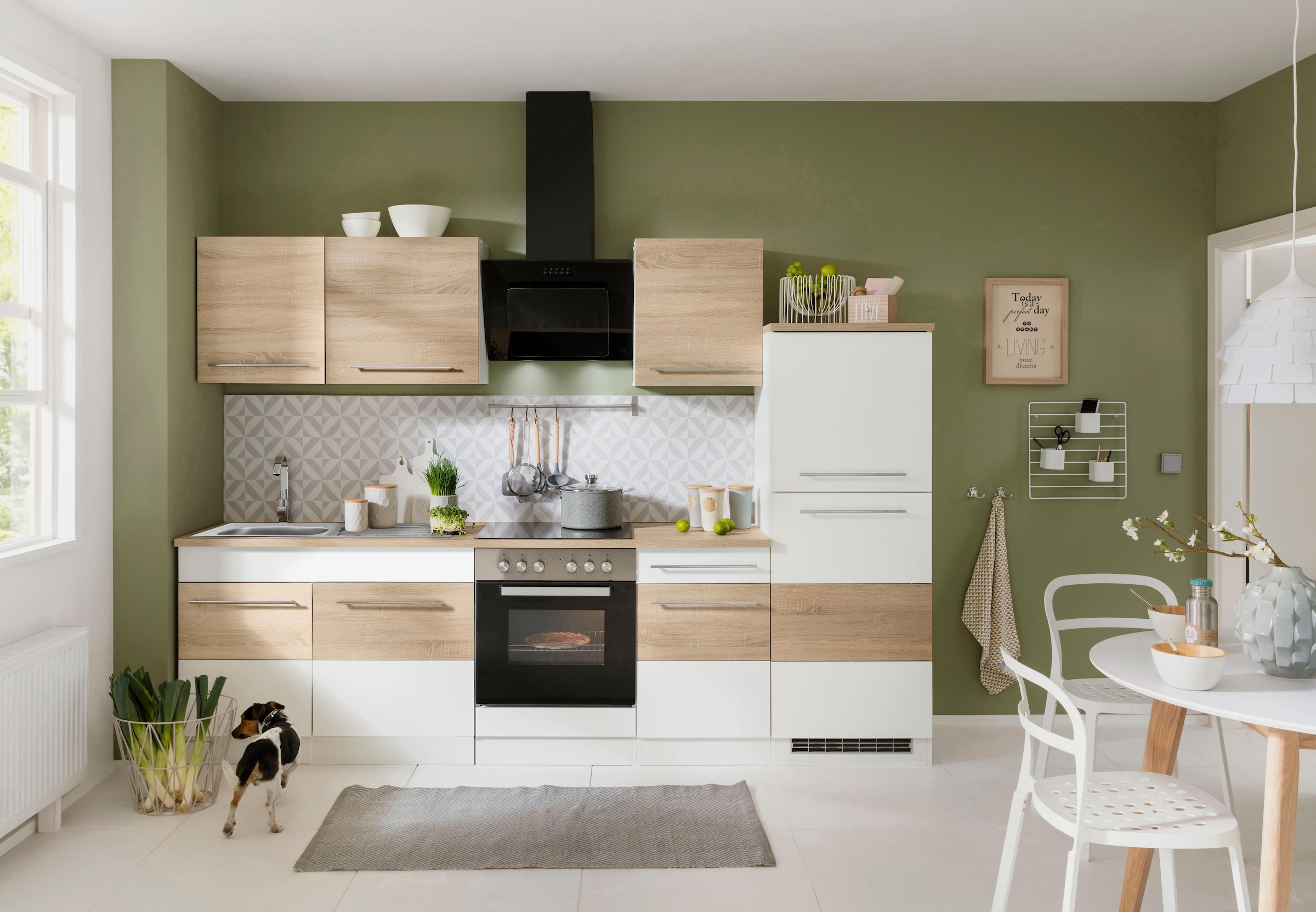 KOCHSTATION Kitchenette »KS-Trient« Largeur 270 cm, au choix avec appareils électroménagers, avec plan de travail