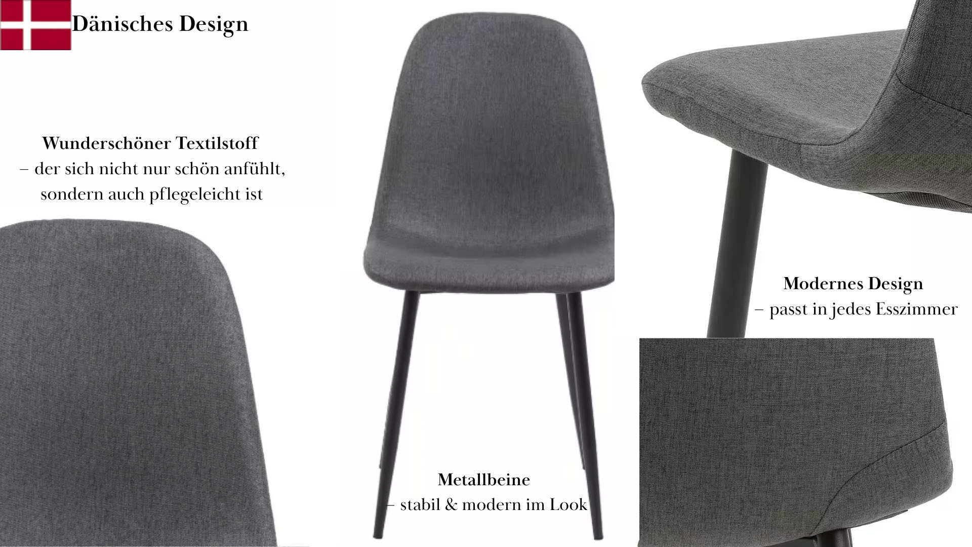 ACTONA GROUP Esszimmer-Set »Essgruppe, Esstisch mit Stühlen, für das Esszimmer« Komplett-Set, 1x Tisch + 4x Stuhle, 5 Stk. tlg.