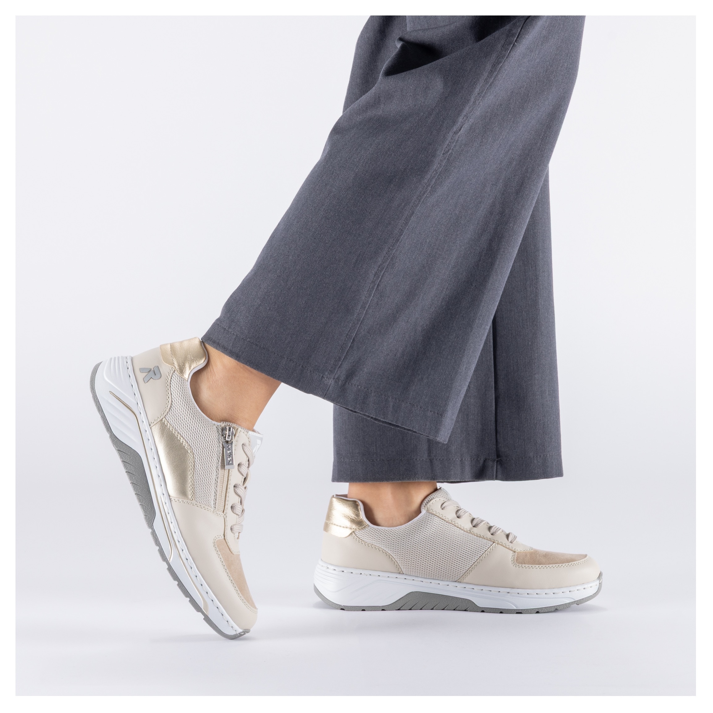 Rieker Sneakers  chaussure à lacets, chaussure basse, sneaker décontracté avec fermeture éclair