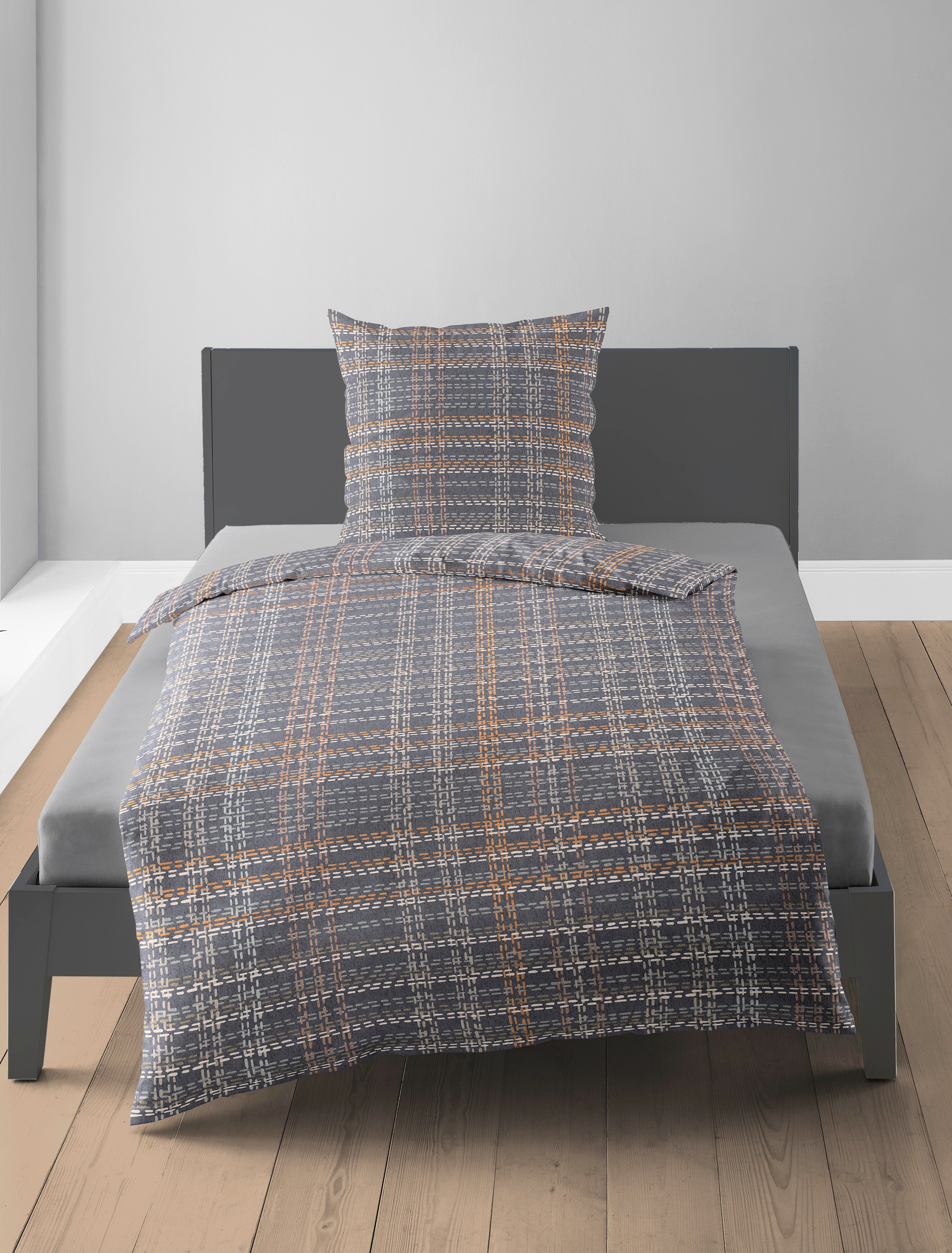 BIERBAUM Bettwäsche »4143« 2 Stk. tlg. Biber, 100 % Baumwolle, pflegeleicht, kuschelig weich