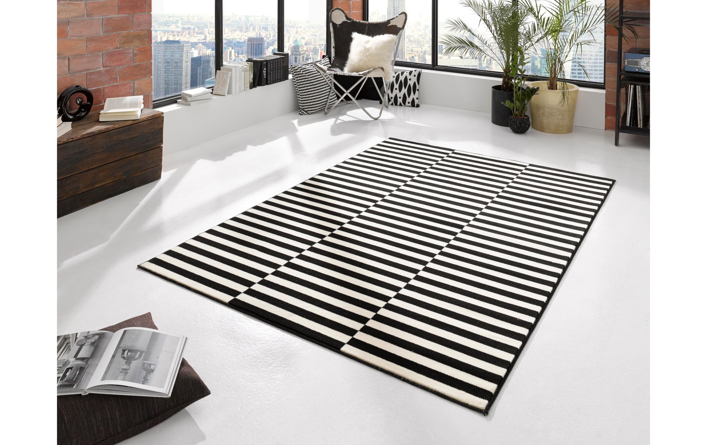 HANSE Home Tapis »Panel« Rectangulaire 9 mm Höhe Kurzflor, Läufer, Streifen, Linien, ringsum gekettelt, robust
