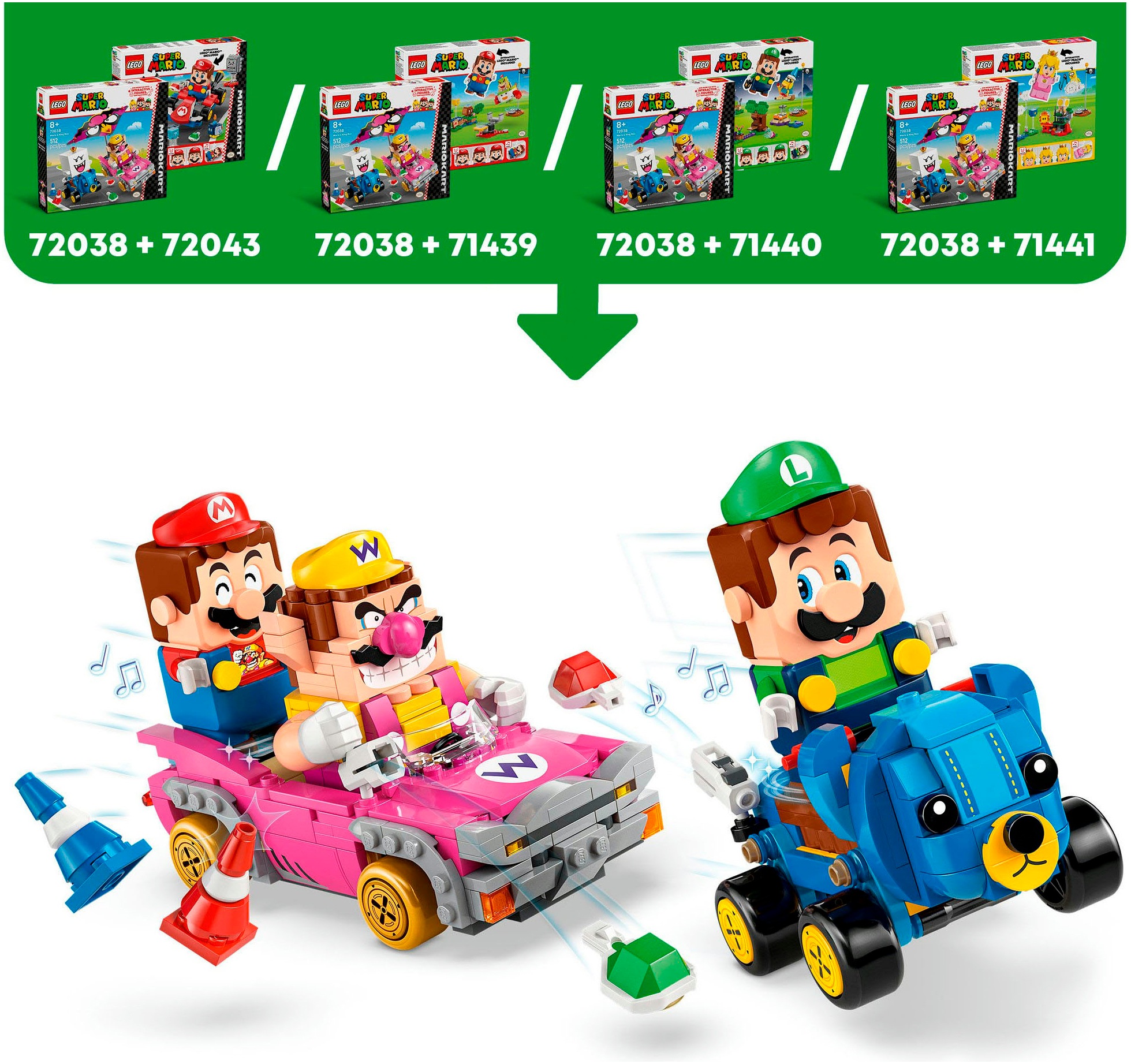 LEGO® Konstruktionsspielsteine »Mario Kart – Wario & König Buu Huu (72038), LEGO Super Mario« Made in Europe
