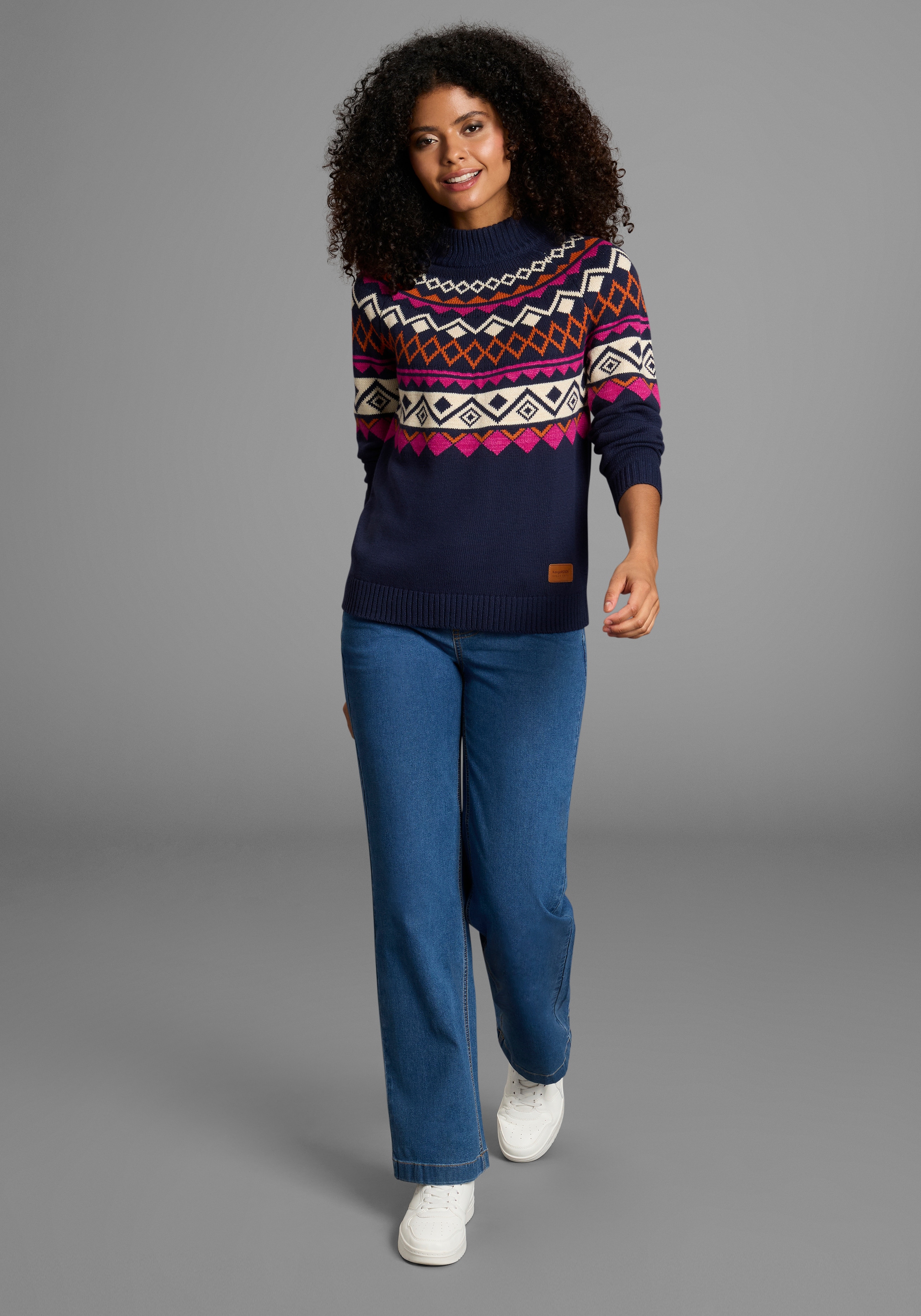 KangaROOS Norwegerpullover , mit schönem Muster und hohem Rippkragen
