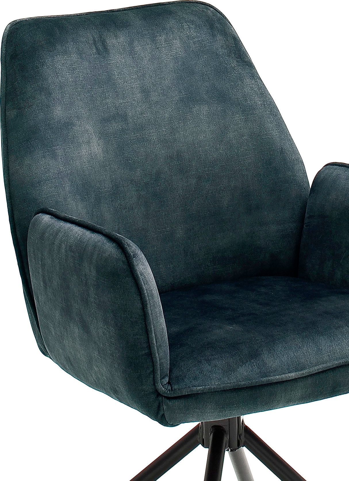 MCA furniture Chaise de salle à manger »Ottawa mit Armlehne« (Ensemble) 2 cuisaspect velours vintage avec passepoil, chaise supporte jusqu’à 120 kg