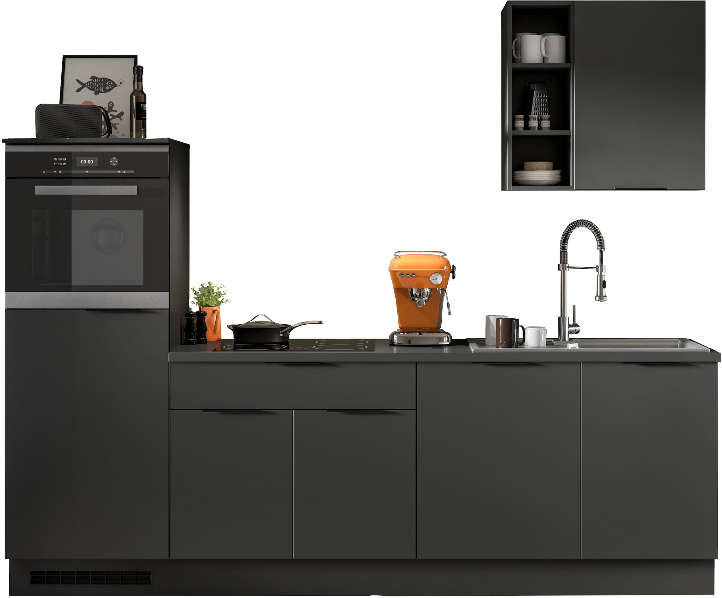 KOCHSTATION Kitchenette »KS-Lulea« Largeur 260 cm, sans appareils électriques, avec plan de travail épais de 3 cm