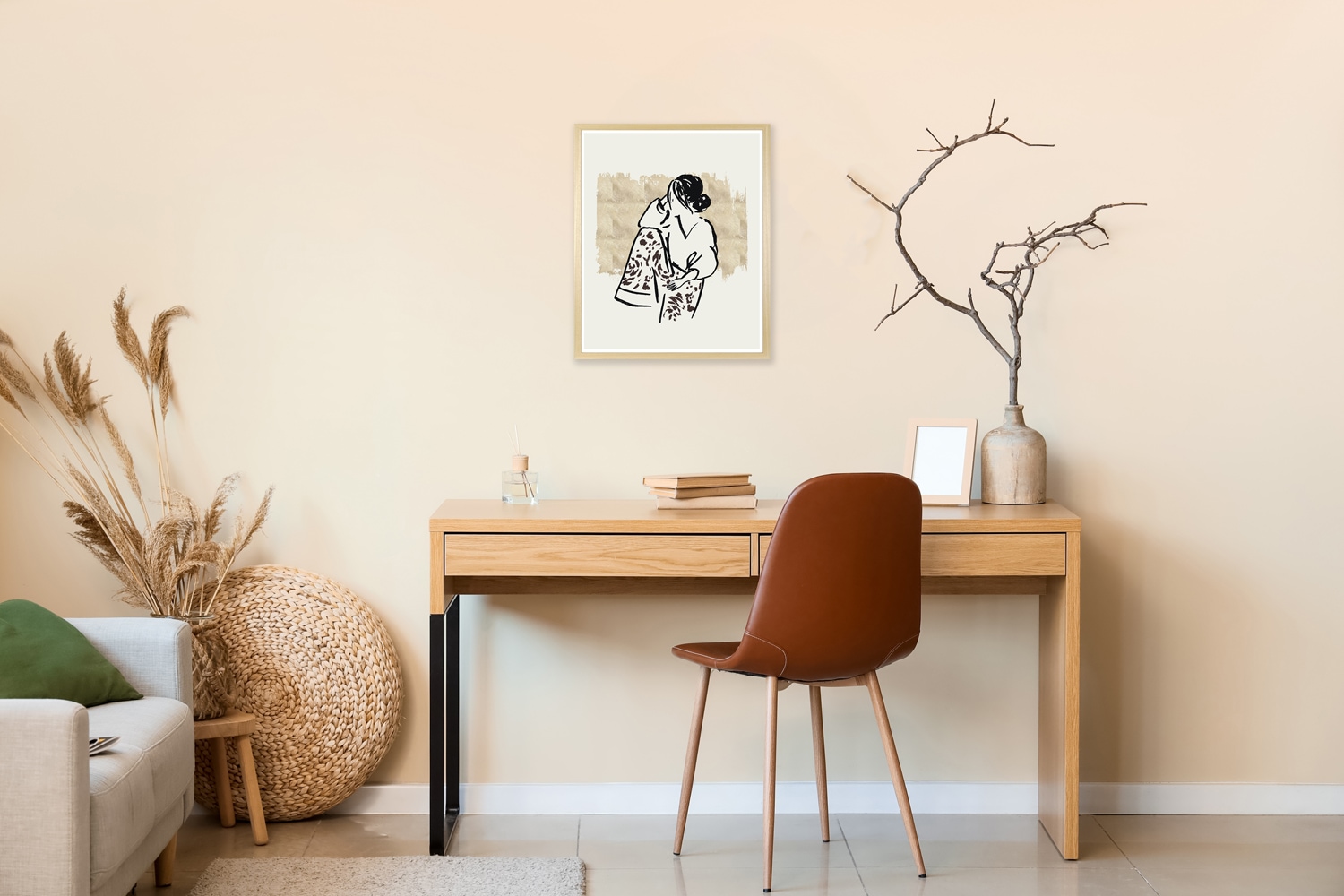 s.Oliver Bild mit Rahmen »Lazy Girl« Abstrakt | Bilder von Frauen | Frau | Kunst | Menschen | Mode | Modebilder | Modern | Person | Personen 1 Stk. tlg. HD Premium Posterdruck mit Echtholzrahmen