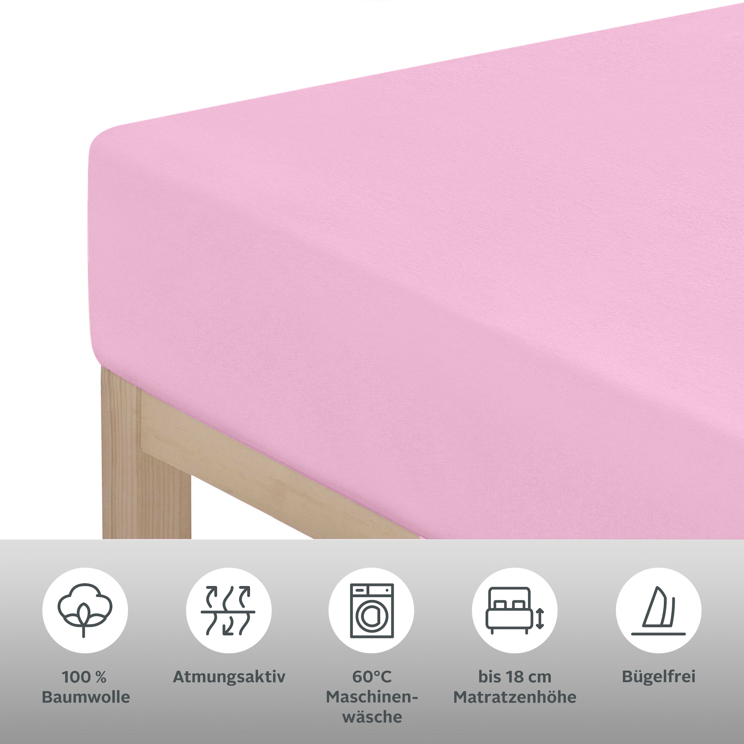 GOODproduct Draps de lit »PHYSALIS Comfort 100% Baumwolle, 150 g/m²« Bettlaken bis 20 cm Matratzenhöhe, weich, bügelfrei, optimaler Sitz