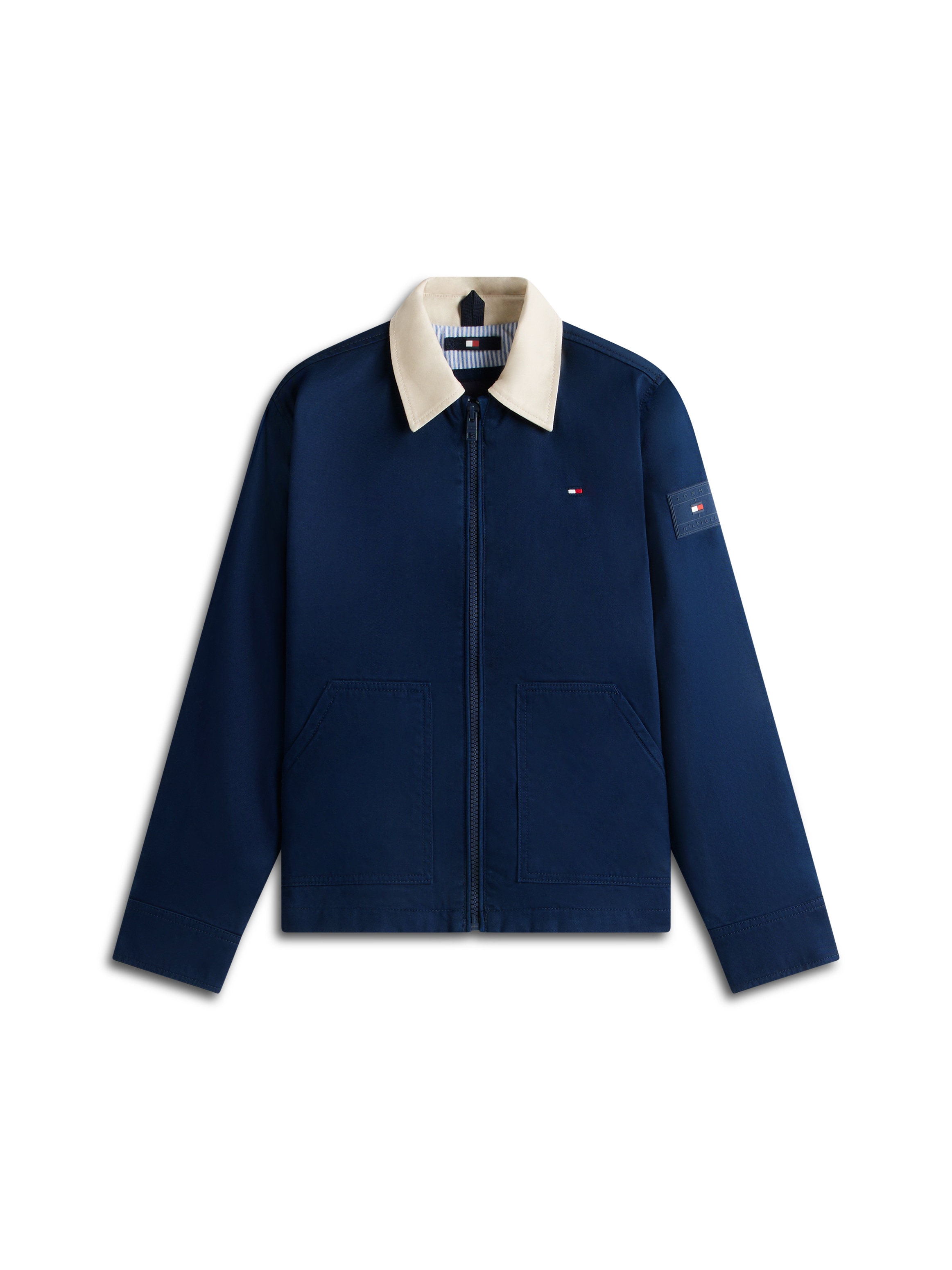 Tommy Hilfiger Blouson »CONTRAST COLLAR COTTON JACKET« ohne Kapuze Kinder bis 16 Jahre, regular fit