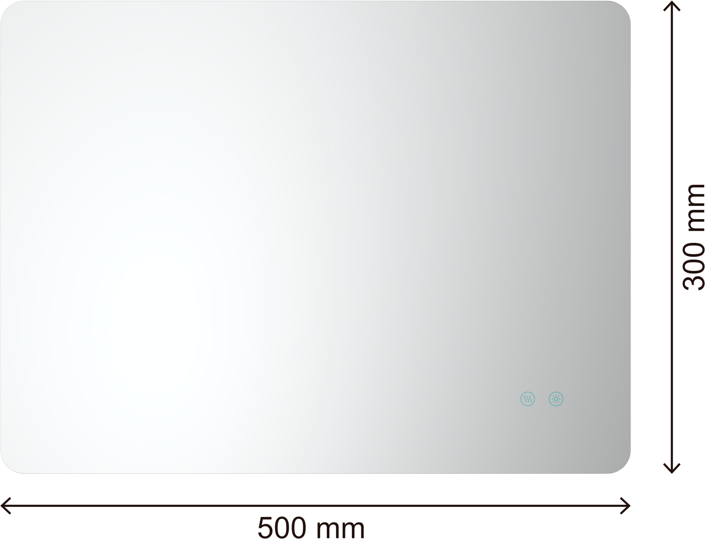 welltime Miroir lumineux LED »Toledo eckig, Spiegel mit LED Beleuchtung, Badspiegel« mit Anti-Fog Beschichtung