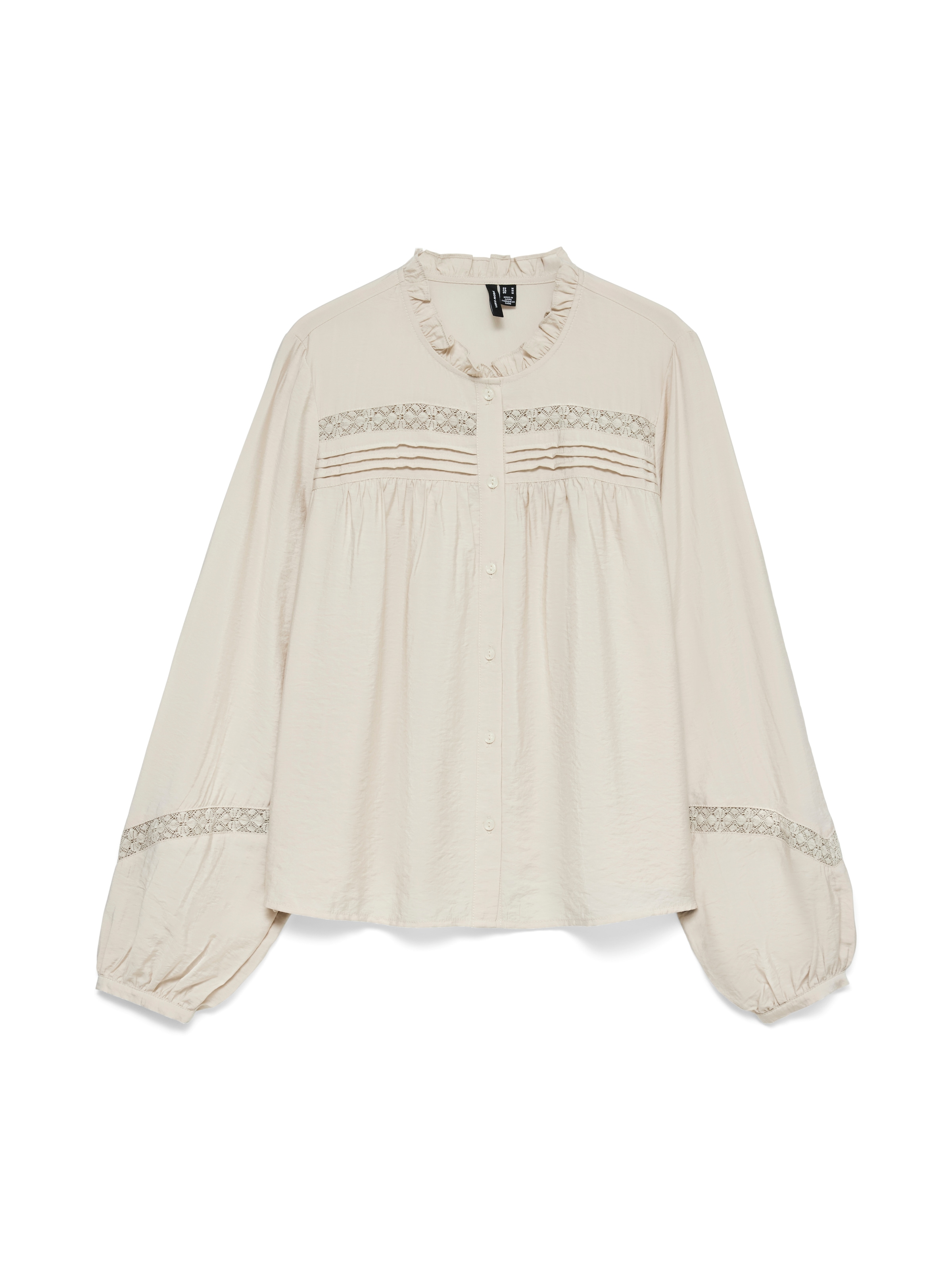 Vero Moda Blouse à manches longues »VMCASEY LS LACE SHIRT WVN NOOS« mélange viscose, coupe régulière