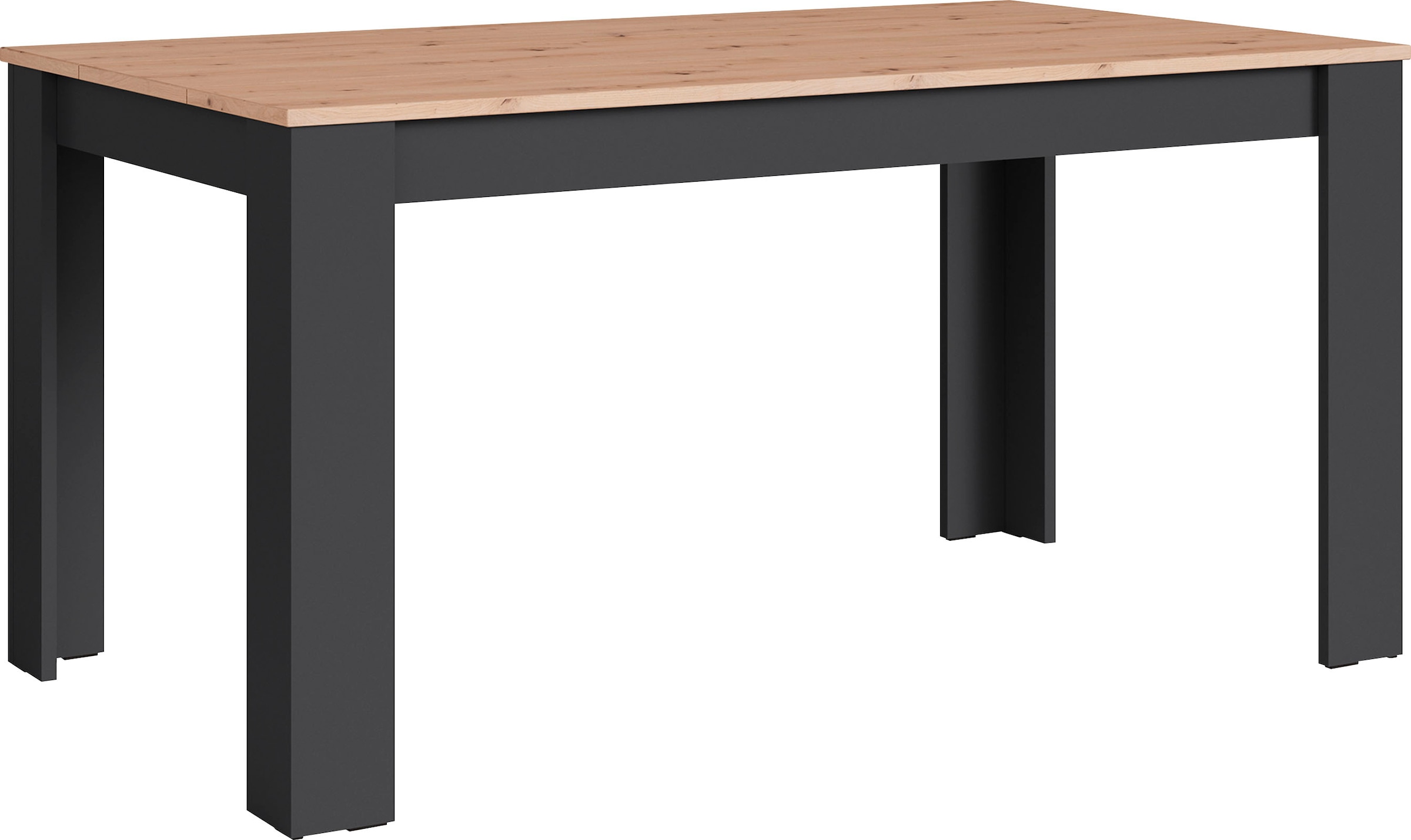 byLIVING Table de salle à manger »Nori« Küchentisch in Eicheoptik, Gestell wahlweise anthrazit oder weiss