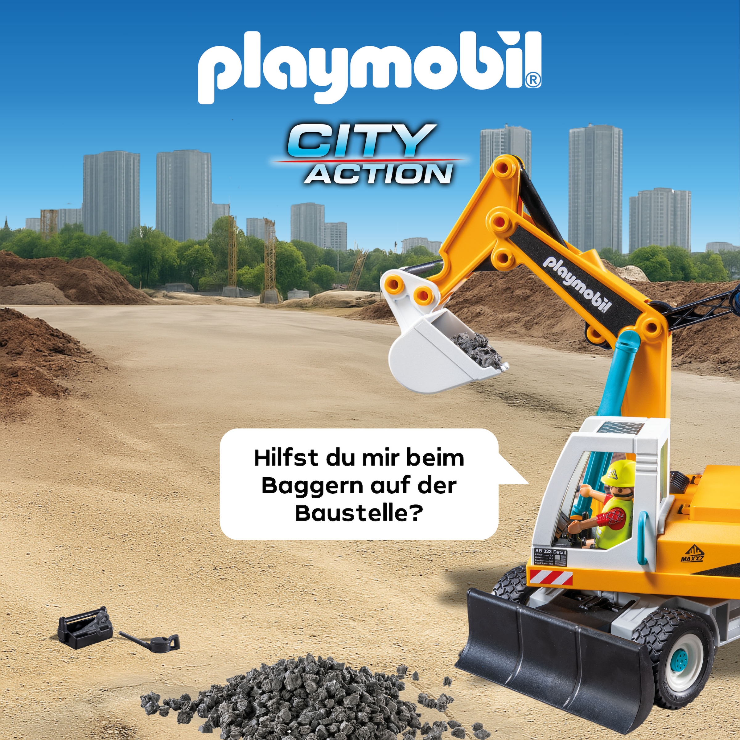Playmobil® Jeu de construction »Grosser Bagger (71749), Playmobil Action Heroes« Made in Germany
