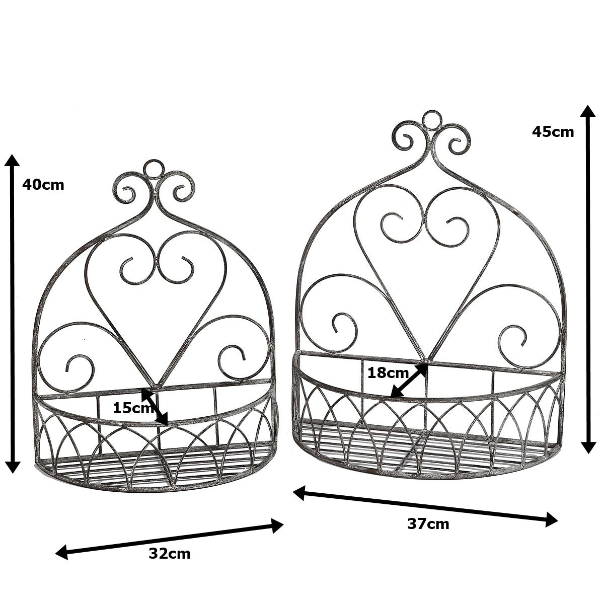 Ambiente Haus Étagère murale »Aufbewahrungsregal 2er Set rund in grau« 1 cuis tlg. Pour intérieur et extérieur