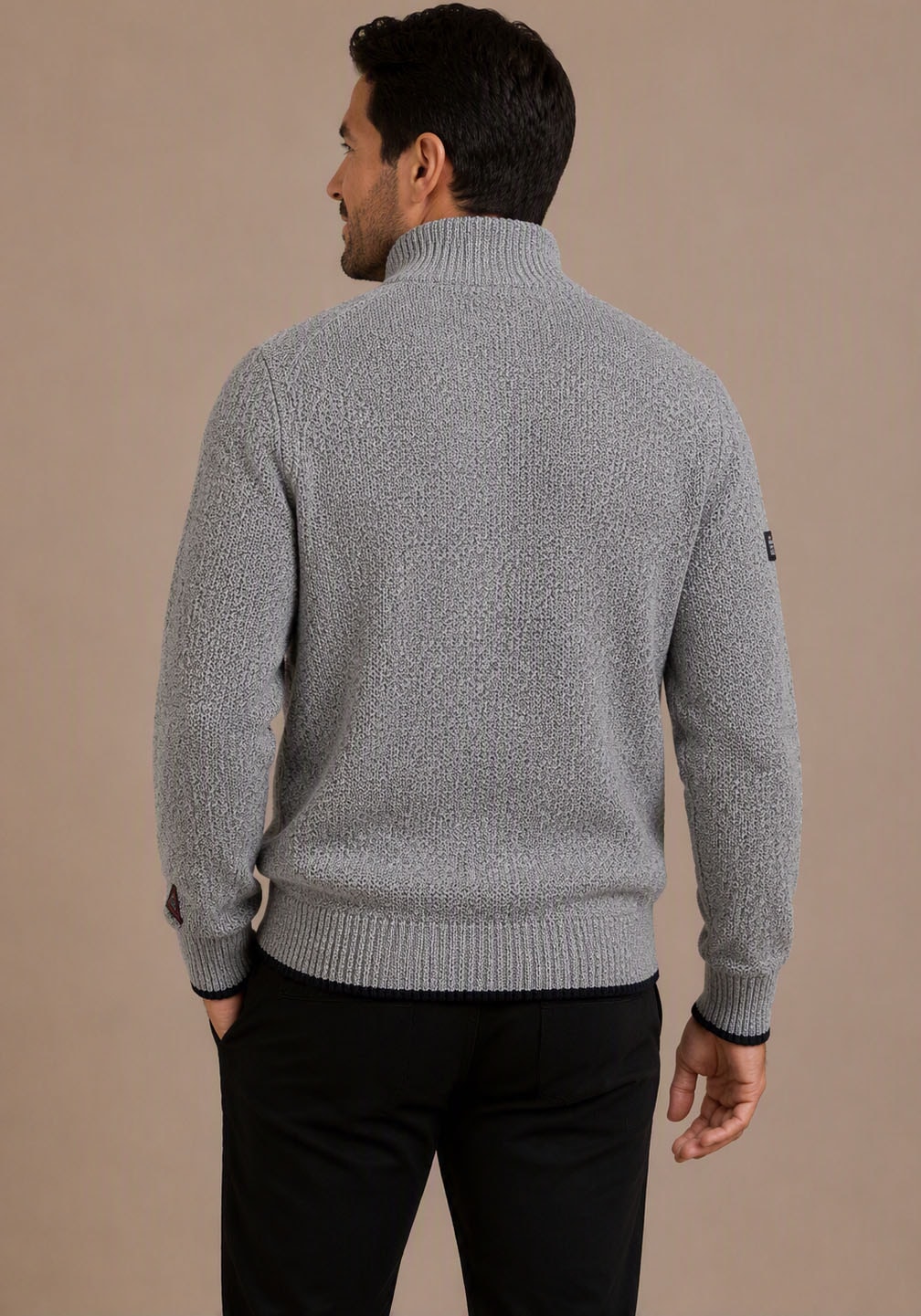 Man's World Plus Strickjacke »auch in Grosse Grössen bis Gr. 7XL« Regular Fit, melierte Optik, mit Stehkragen, mit Reissverschluss