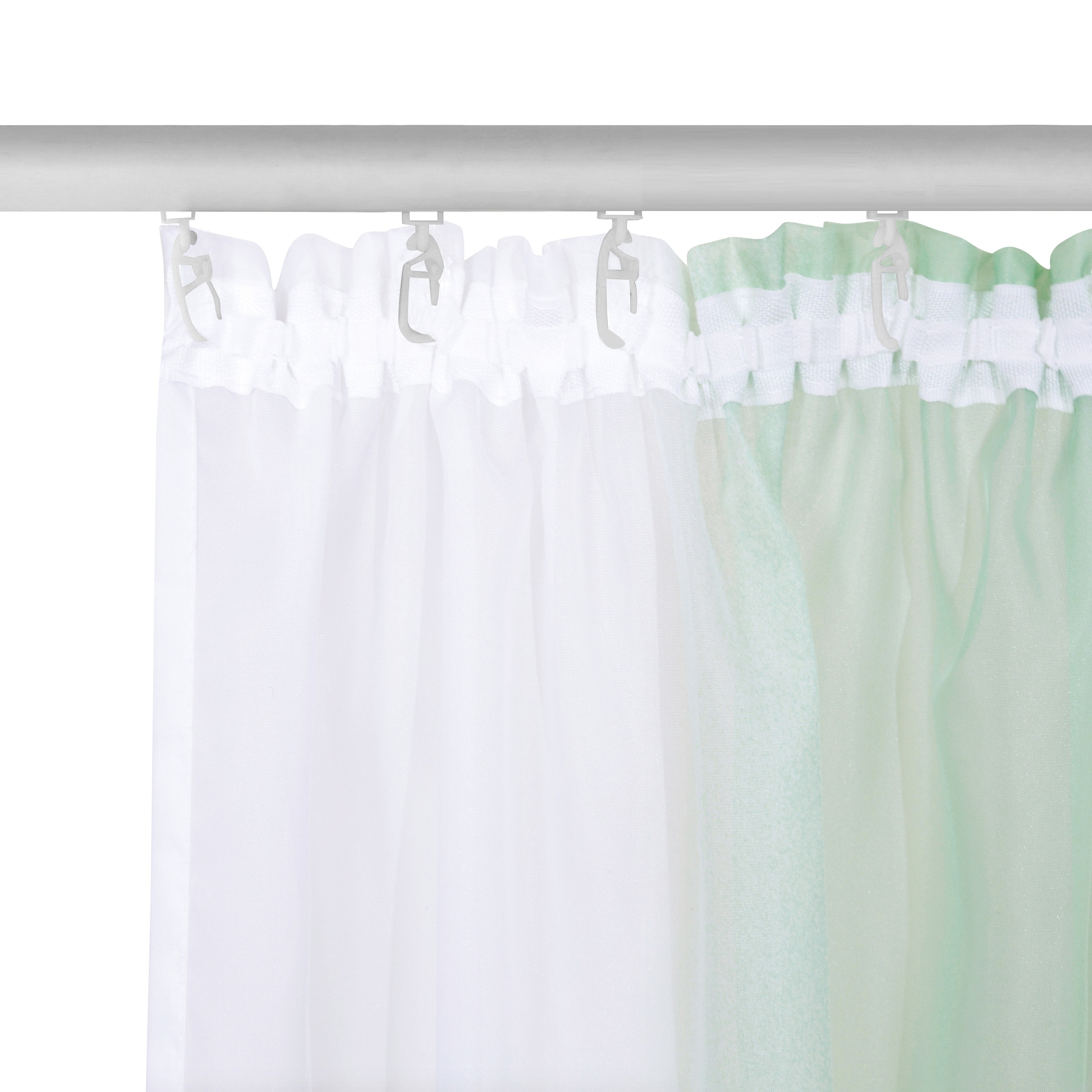 GOODproduct Rideau »Nivva« Bande volante 2 cuis tlg. transparent, ruban froncé, facile d'entretien, lot de 2