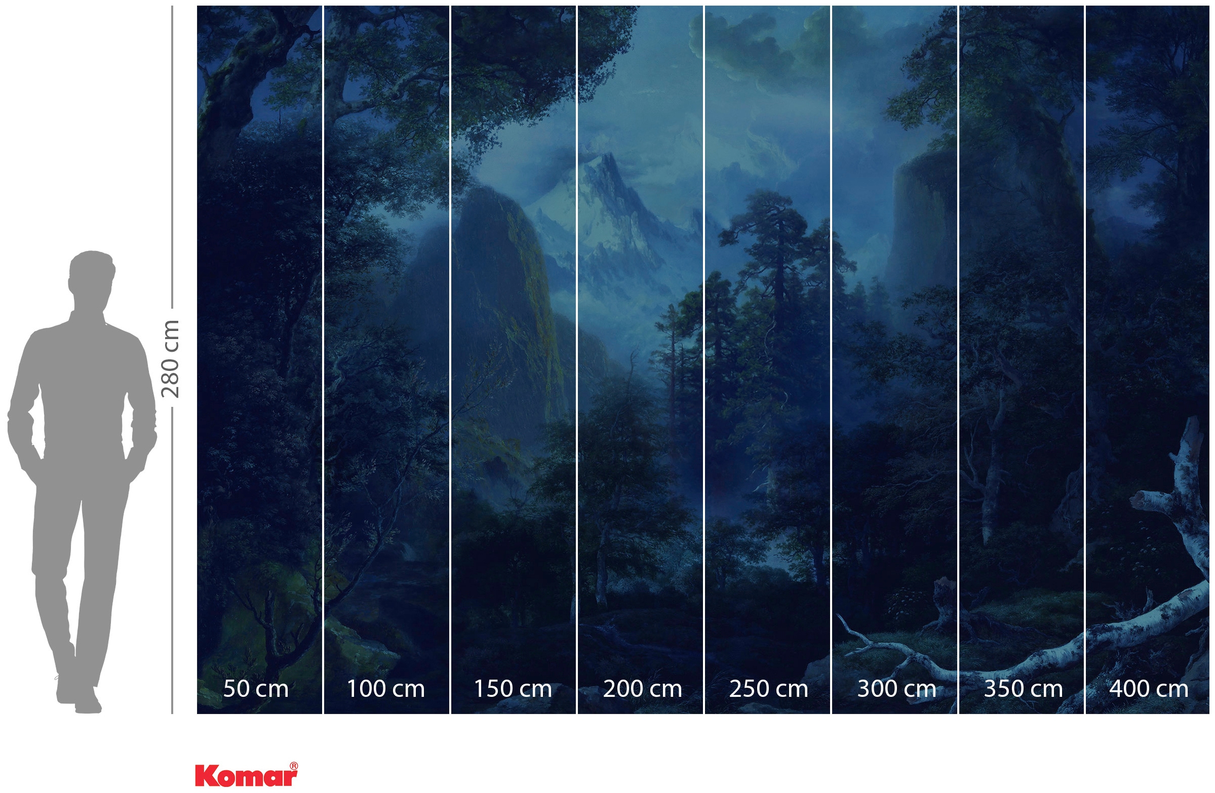 Komar Papier peint intissé »Digitaldruck Vlies -  Midnight - Grösse 400 x 280 cm« imprimé Wohnzimmer, Schlafzimmer