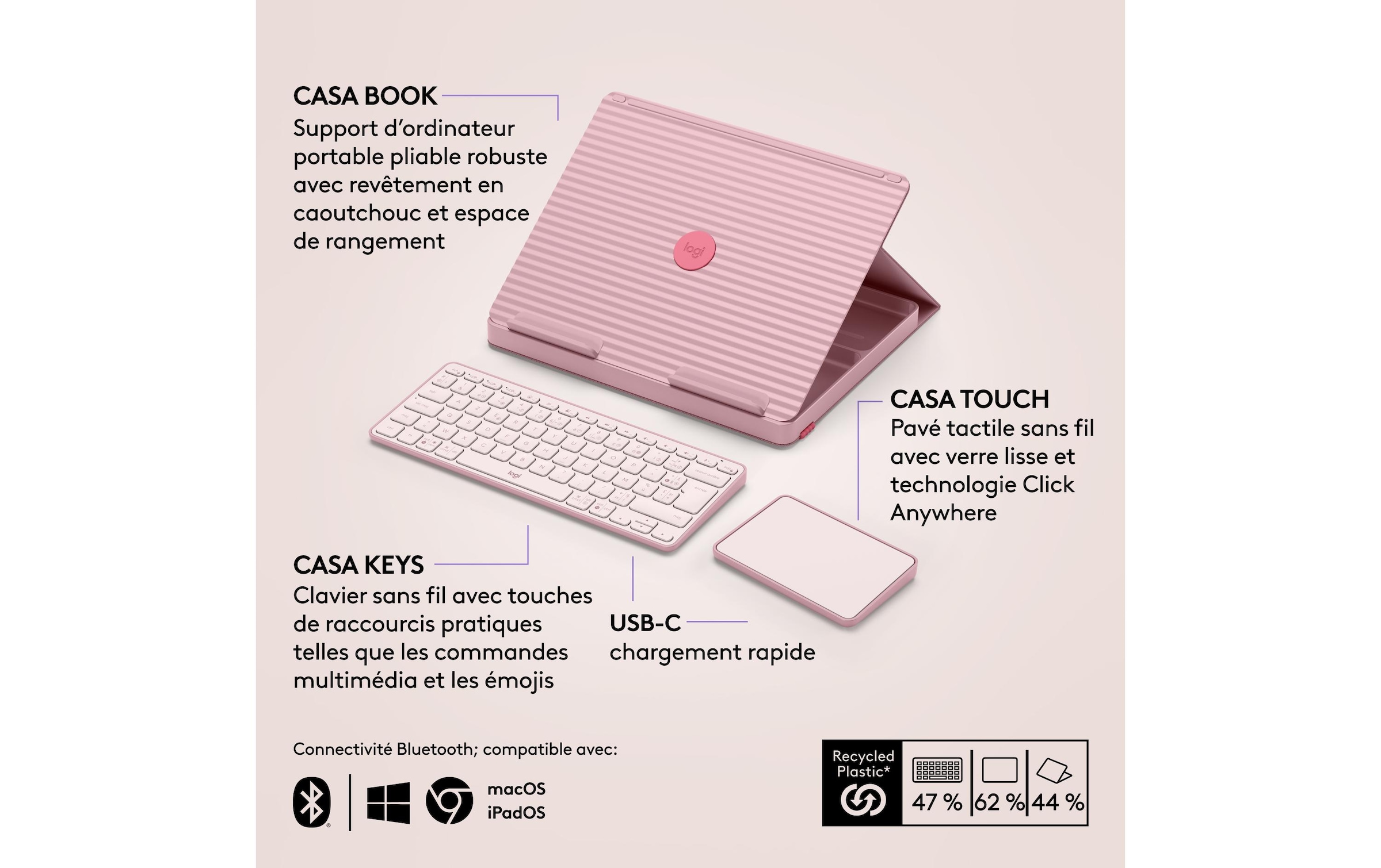 Logitech Clavier de tablette »Cover Casa Pop-Up Desk« ()