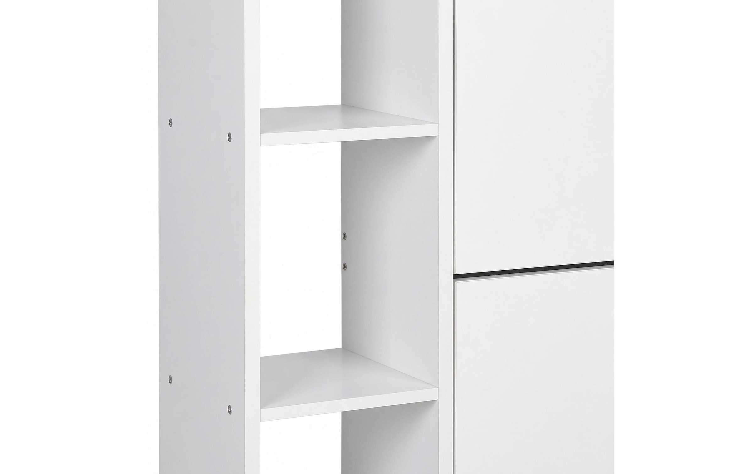 relaxdays Armoire à chaussures »Schuhkipper 80 x 90 cm, Silber/Weiss«