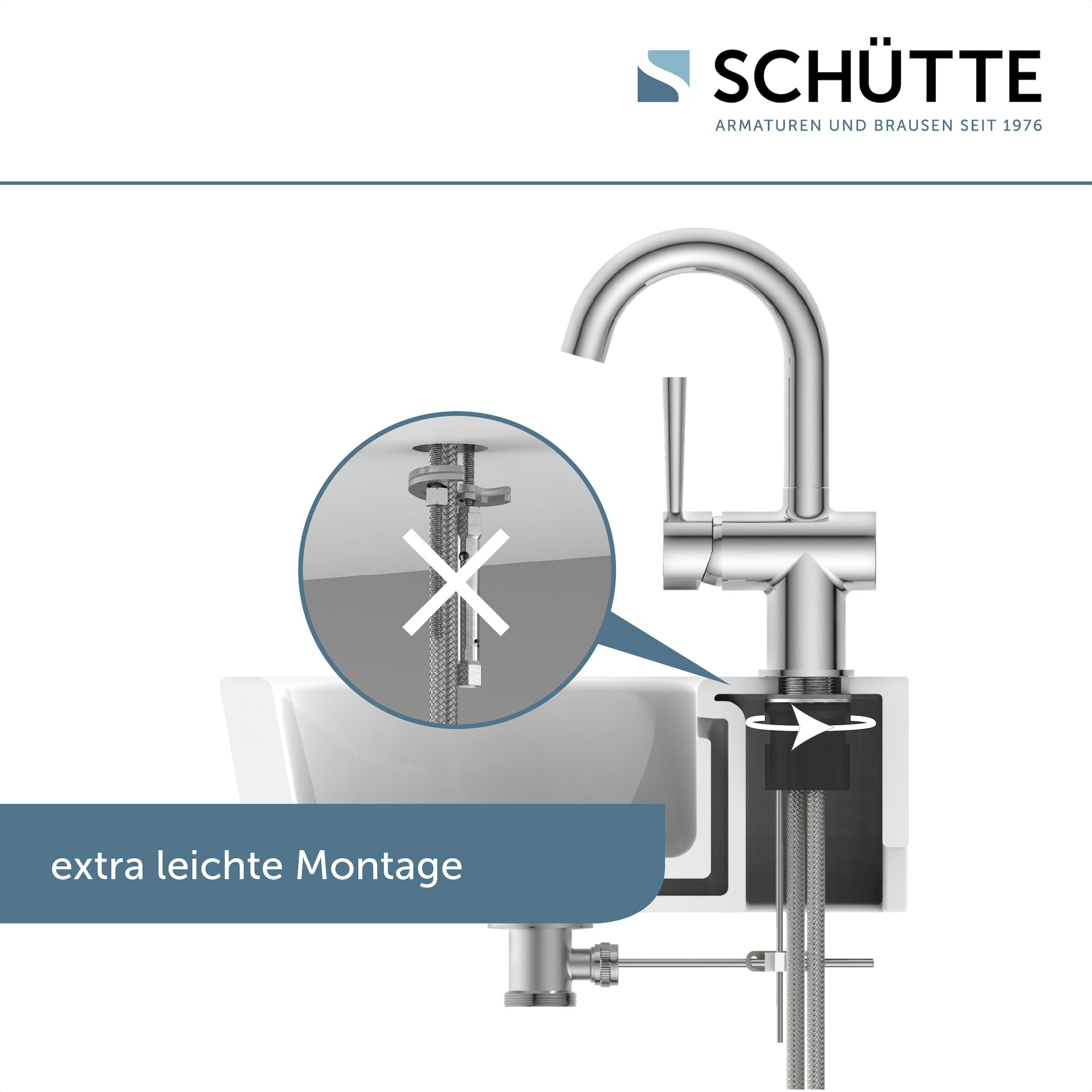 Schütte Robinet de lavabo »CORNWALL« fonction économie d'énergie Cold-Start, pivotant à 150°, incl. pop-up