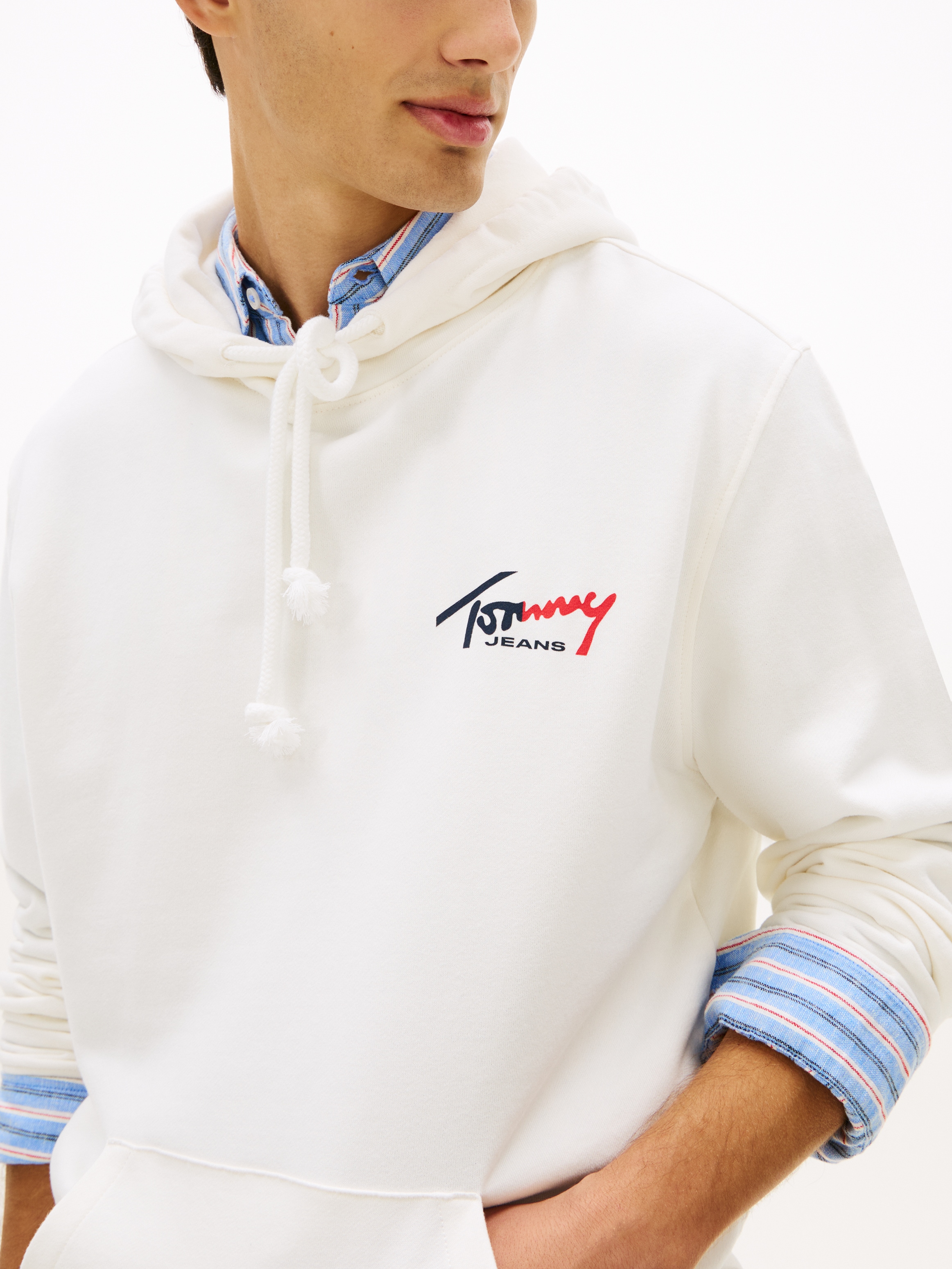 Tommy Jeans Kapuzensweatshirt »TJM REGULAR ENTRY SIGN«, Regular fit, mit Kordelzug
