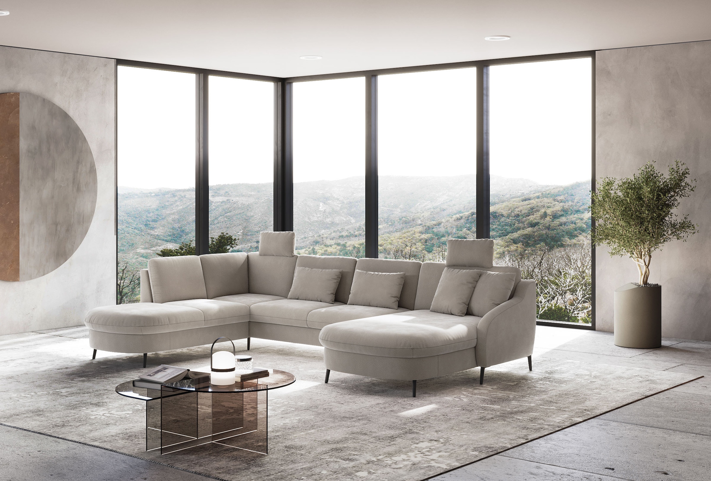 sit&more Wohnlandschaft »Soul U-Form« wahlweise mit Bettfunktion und Bettkasten oder Schubkasten