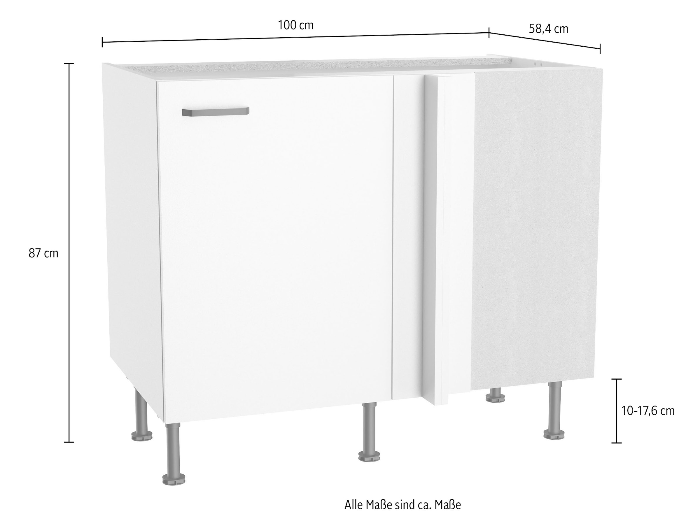 KOCHSTATION Armoire basse »KS-Paula« 100 x 60 cm breit, 87 cm hoch, mit 1 Tür, 1 Einlegeboden,