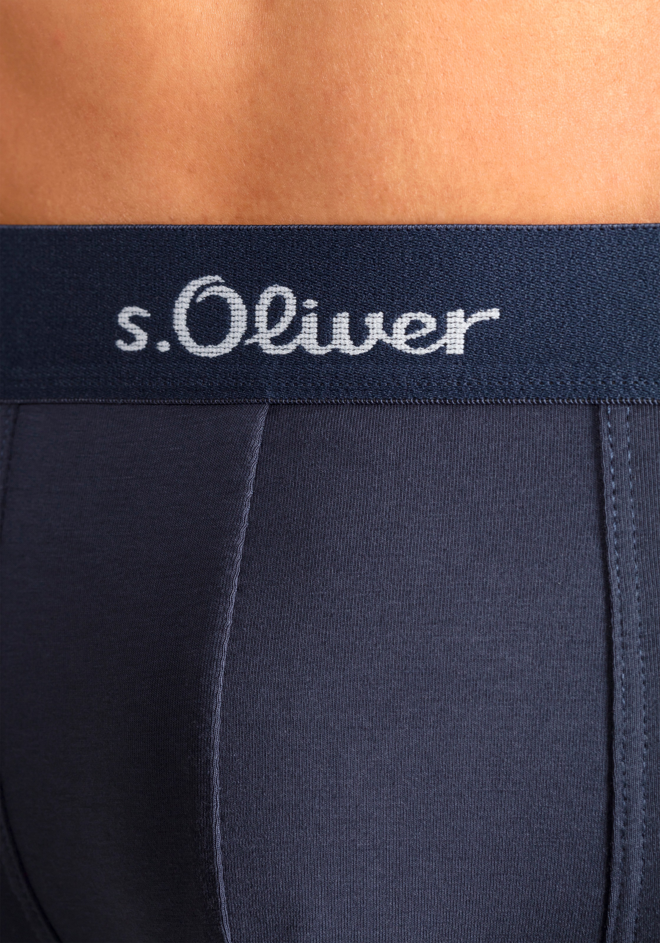 s.Oliver Boxer Packung, 3 Stk. mit farblich passendem Logo-Webbund