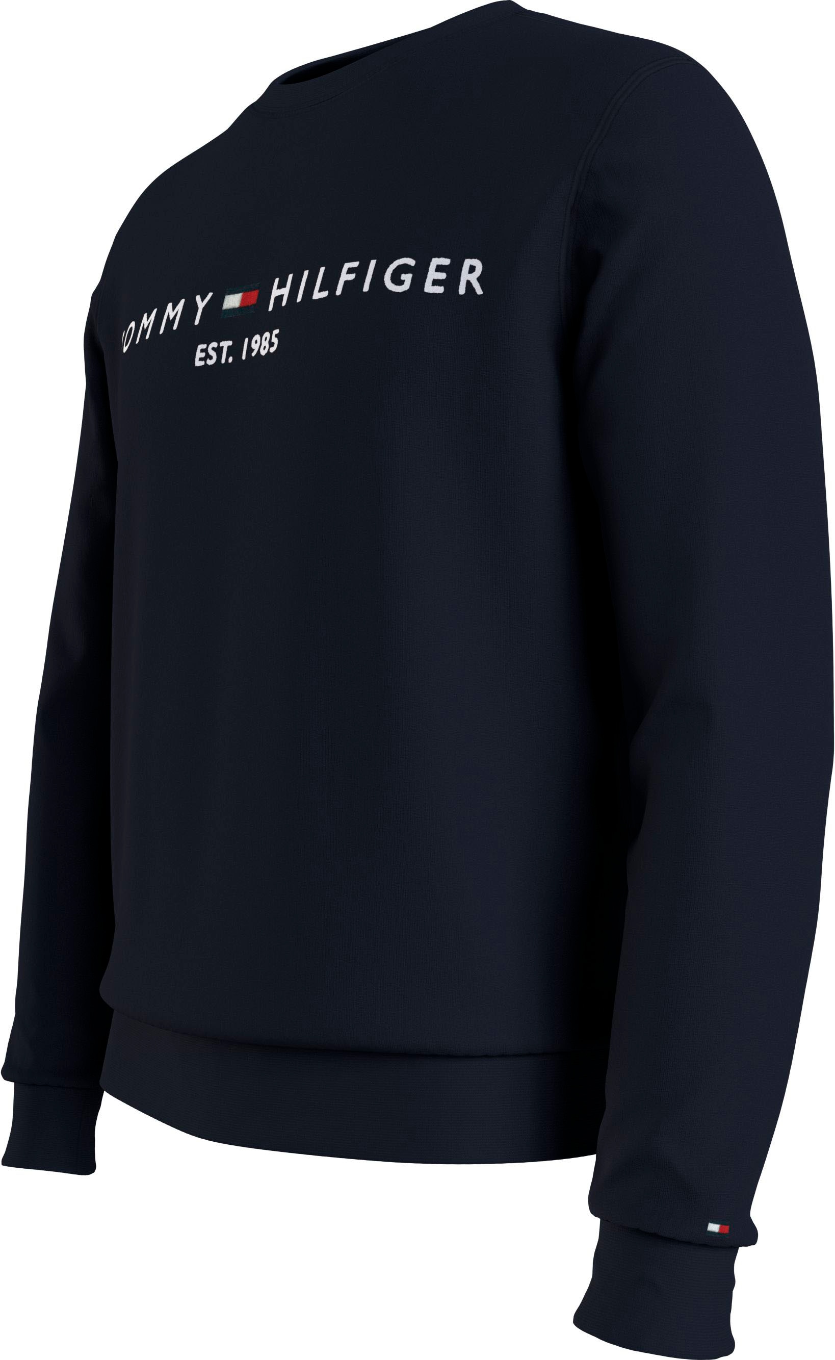 Tommy Hilfiger Sweatshirt »TOMMY LOGO«, unifarben, casual, regular fit, Baumwollmix, Rundhals
