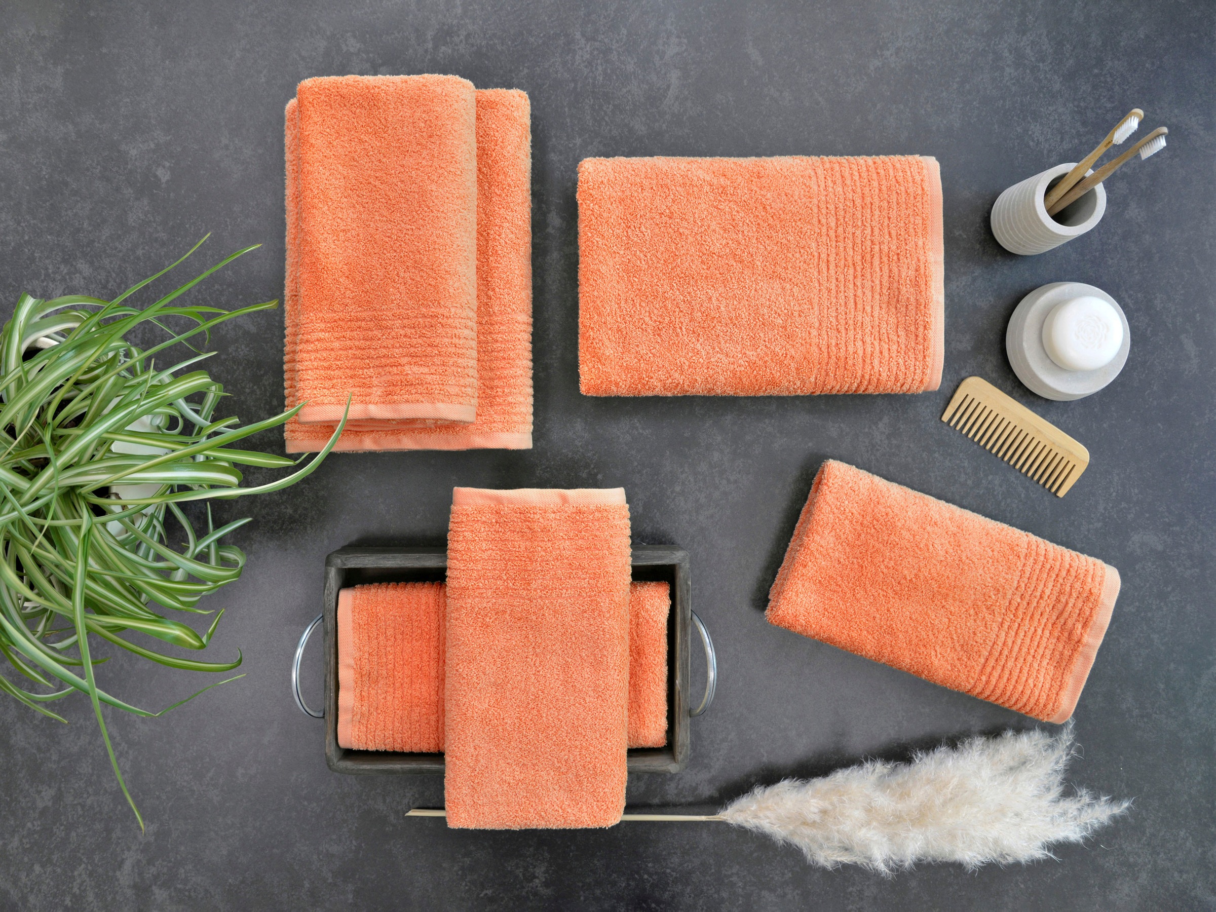 Dyckhoff Handtuch Set »Brillant« Set 6 Stk. Walkfrottee mit Streifenbordüre;4 Handtücher (50x100cm), 2 Duschtücher (70x140cm)